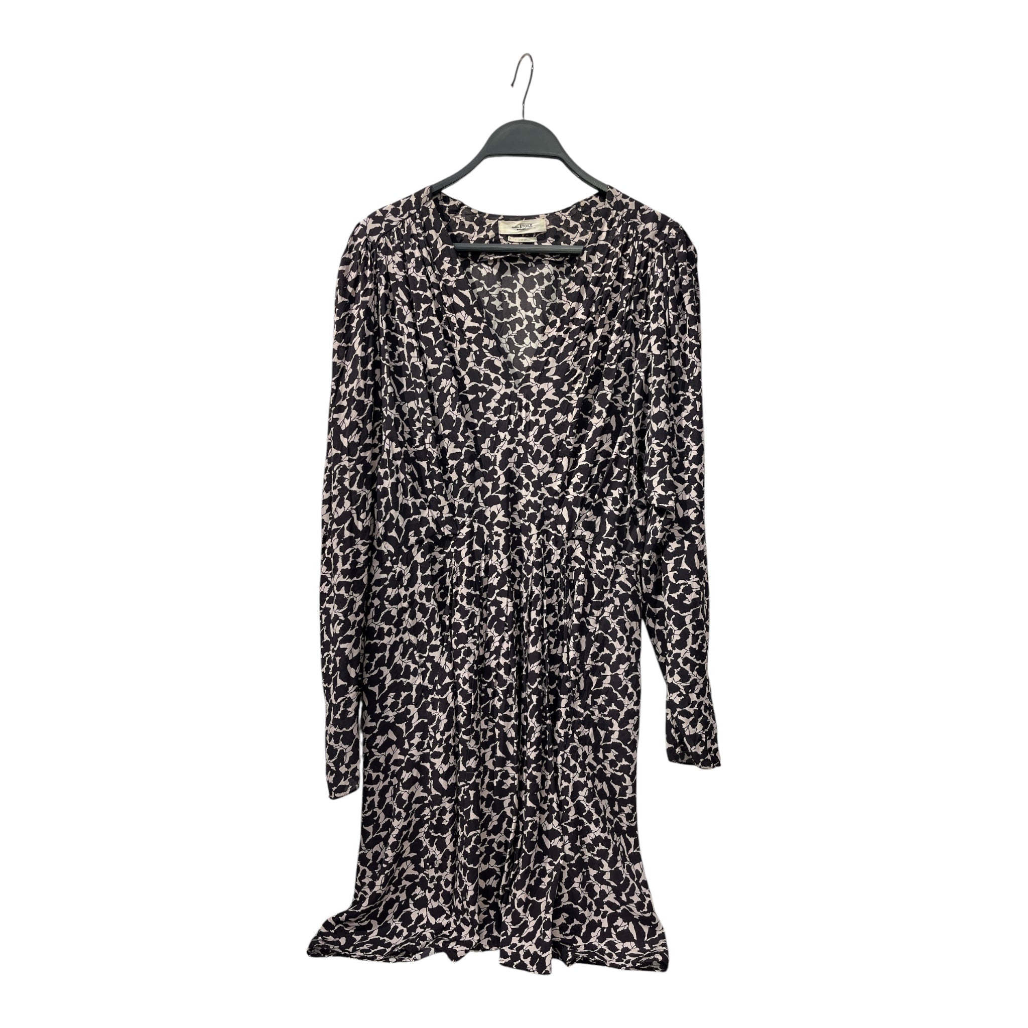 ISABEL MARANT ETOILE/LS Dress/34/Floral Pattern/Silk/MLT/BLACK AND GREY DRESS view 1
