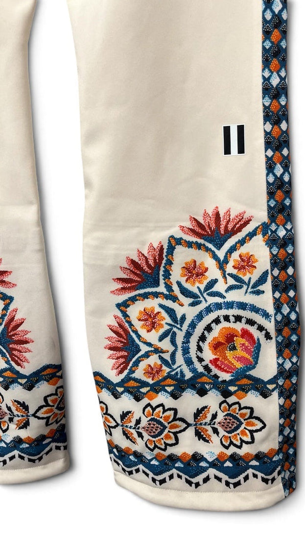 WHITESPACE/FARM Rio/Overall/S/Floral Pattern/Nylon/WHT/LUCY FLORAL SKI BIBS view 6