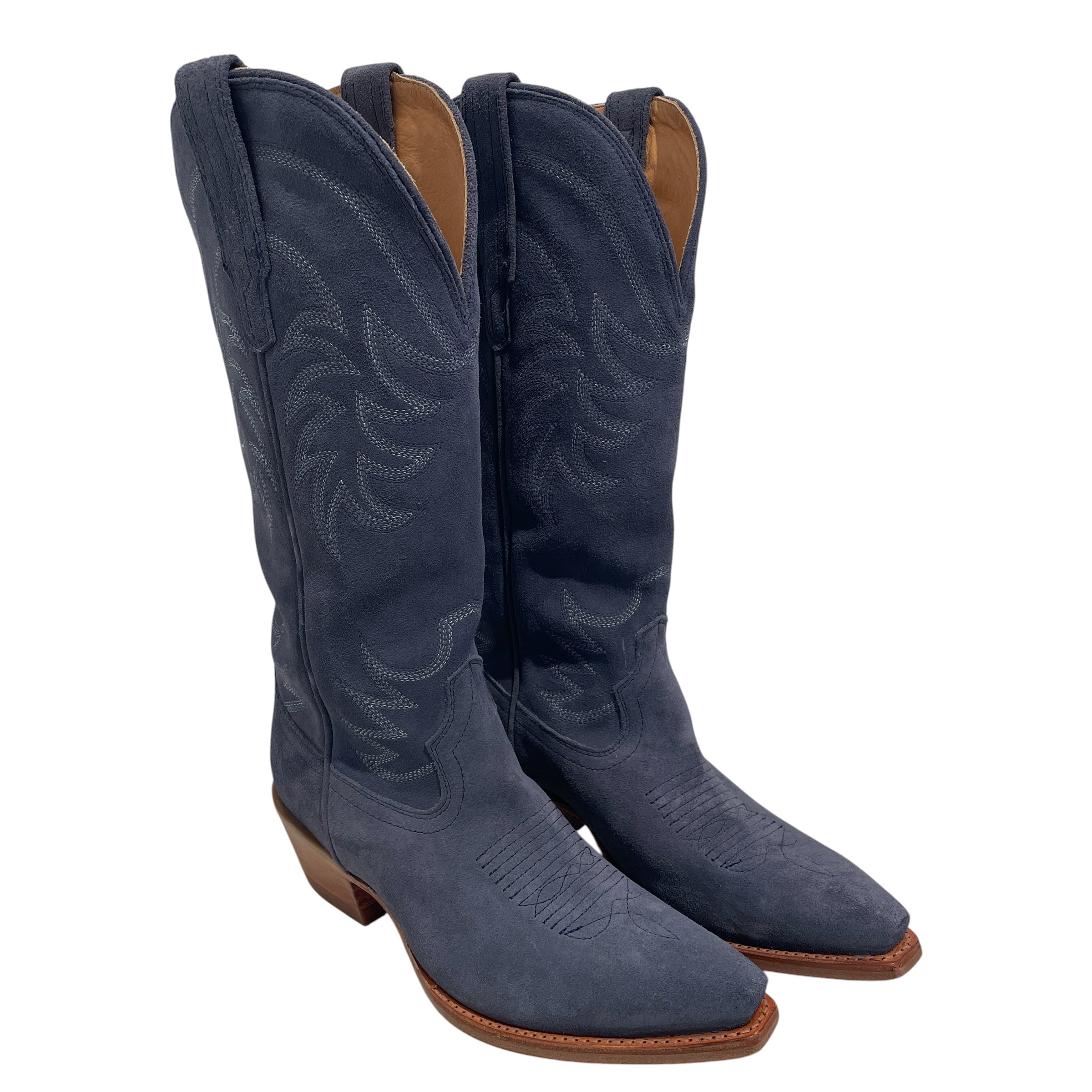 TECOVAS/Western Boots/US 7.5/Suede/BLU/THE ANNIE view 1