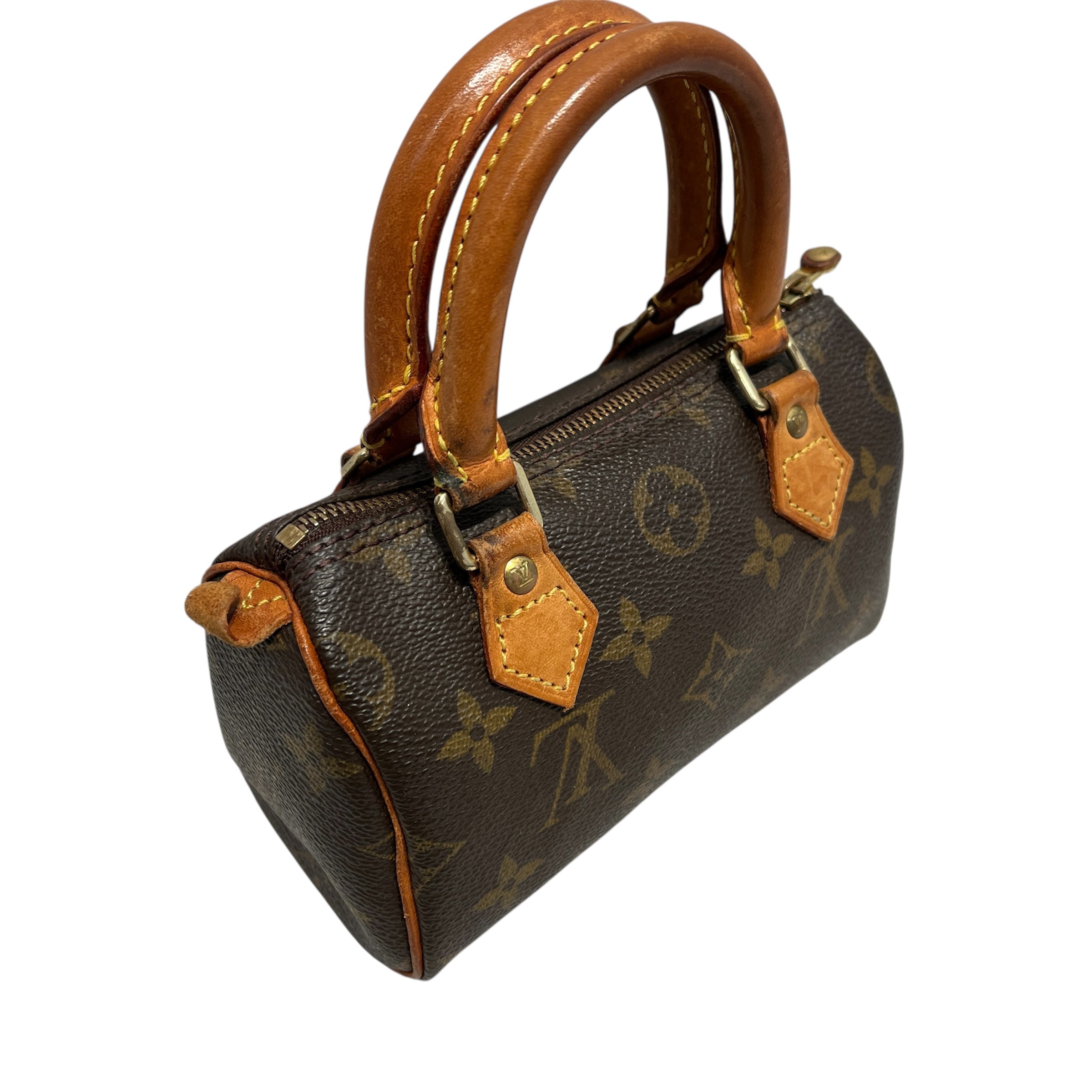 LOUIS VUITTON/Cross Body Bag/Monogram/Leather/BRW/nano speedy view 3