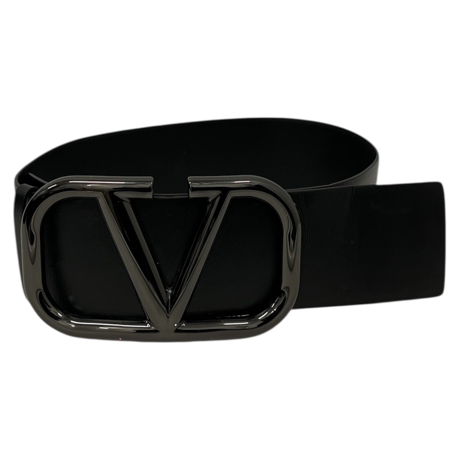 VALENTINO GARAVANI/Belt/Leather/BLK/BLACK 70 MM VLOGO SIGNATURE view 1