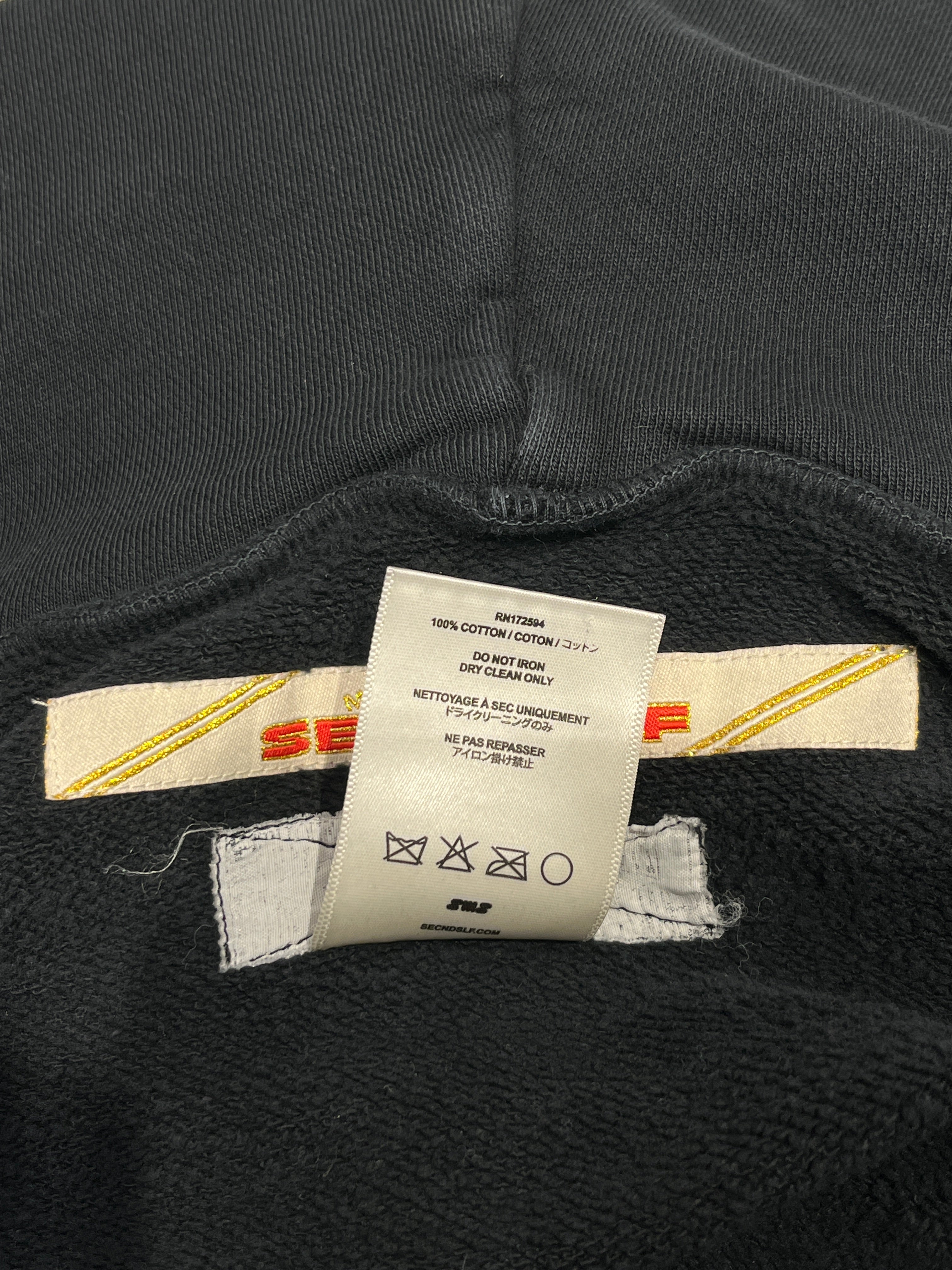 Secnd Slf/Hoodie/Graphic/Cotton/BLK/Distressed/ view 4