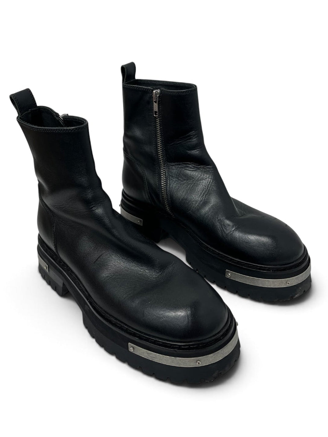 ANN DEMEULEMEESTER/Boots/EU 38/Leather/BLK/METAL DETAIL SIDE ZIP view 1