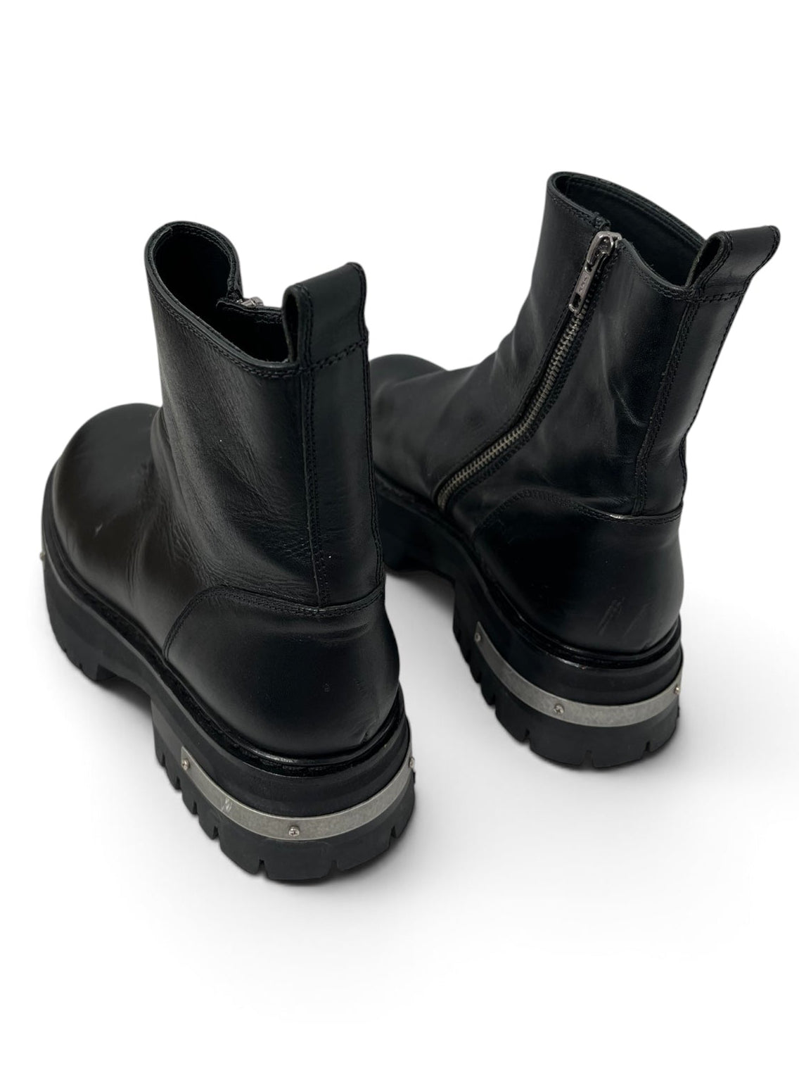 ANN DEMEULEMEESTER/Boots/EU 38/Leather/BLK/METAL DETAIL SIDE ZIP view 2