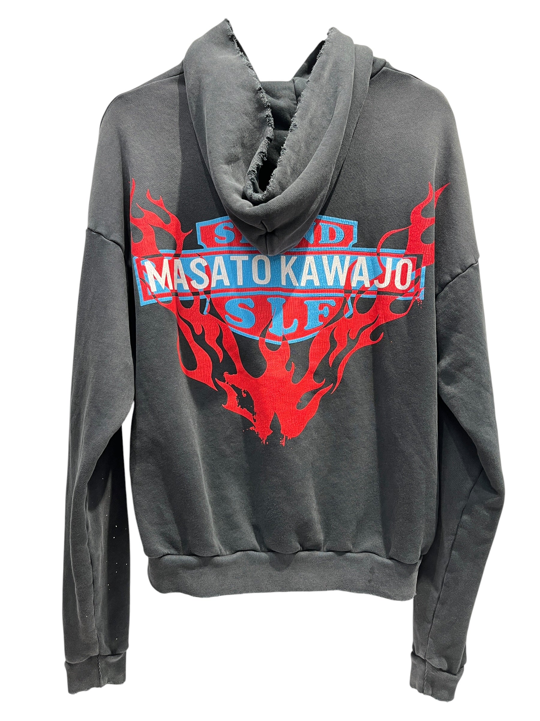 Secnd Slf/Hoodie/Graphic/Cotton/BLK/Distressed/ view 2