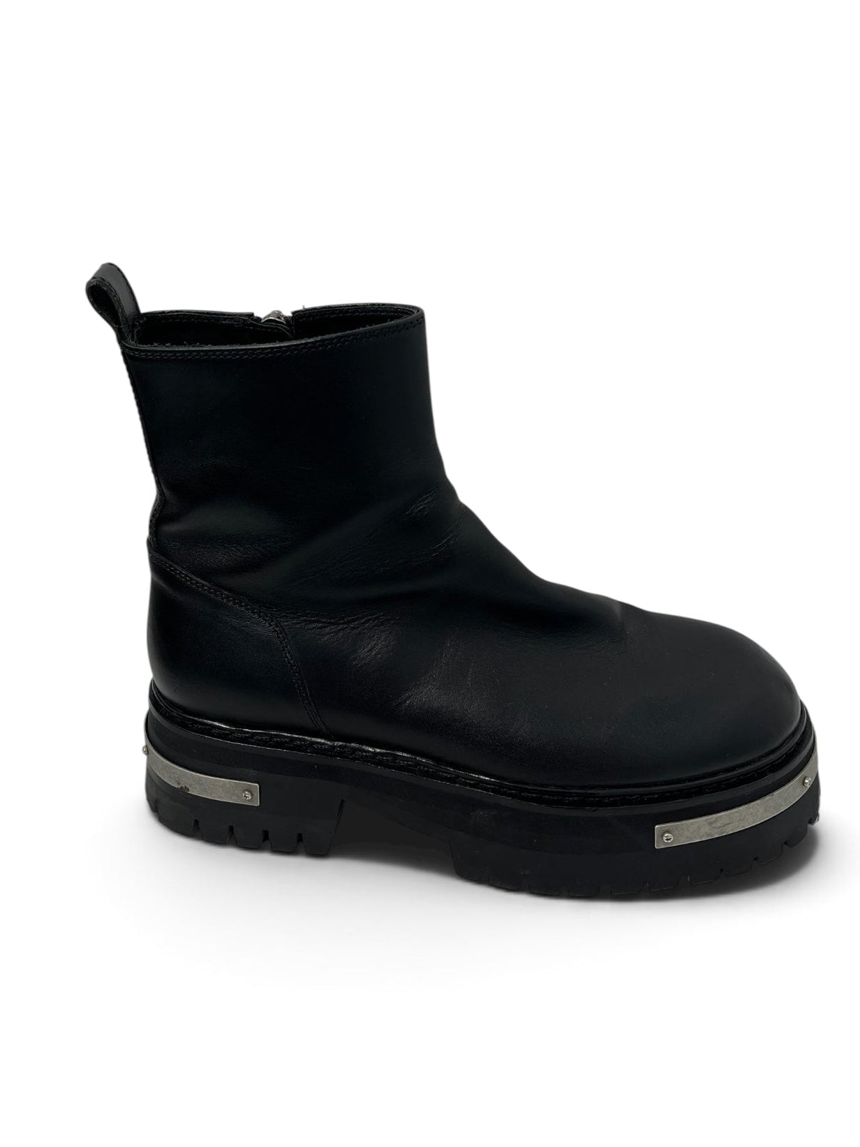ANN DEMEULEMEESTER/Boots/EU 38/Leather/BLK/METAL DETAIL SIDE ZIP view 3