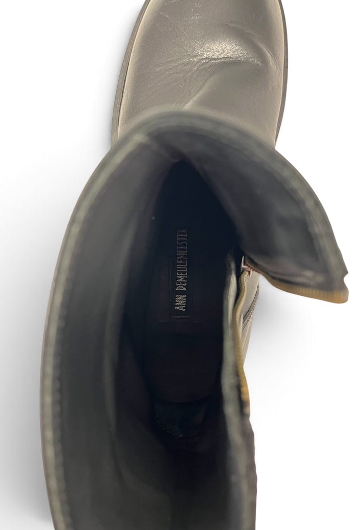 ANN DEMEULEMEESTER/Boots/EU 38/Leather/BLK/METAL DETAIL SIDE ZIP view 4