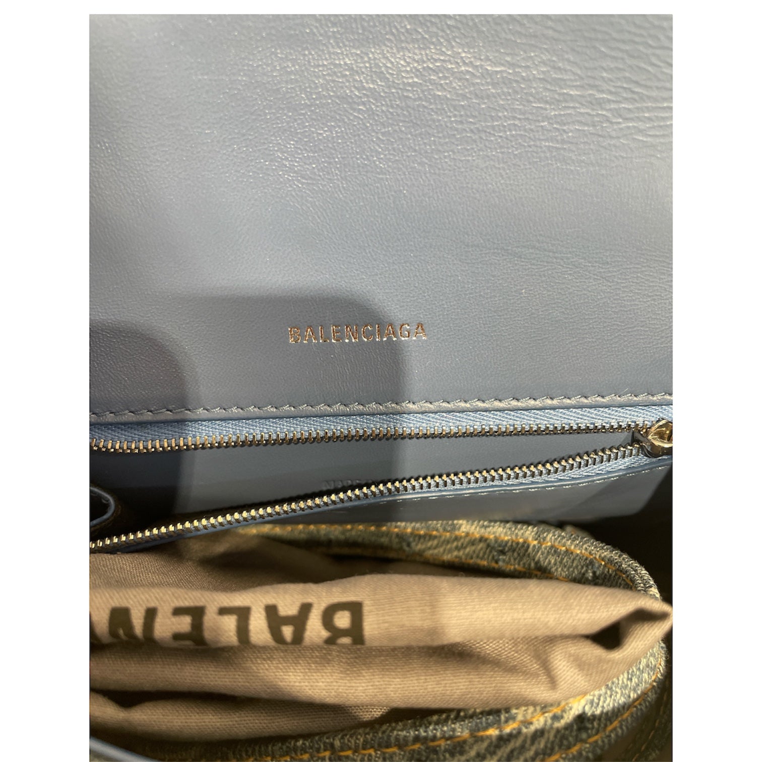 BALENCIAGA/Hand Bag/Monogram/Denim/IDG/DENIM HOUR GLASS view 3