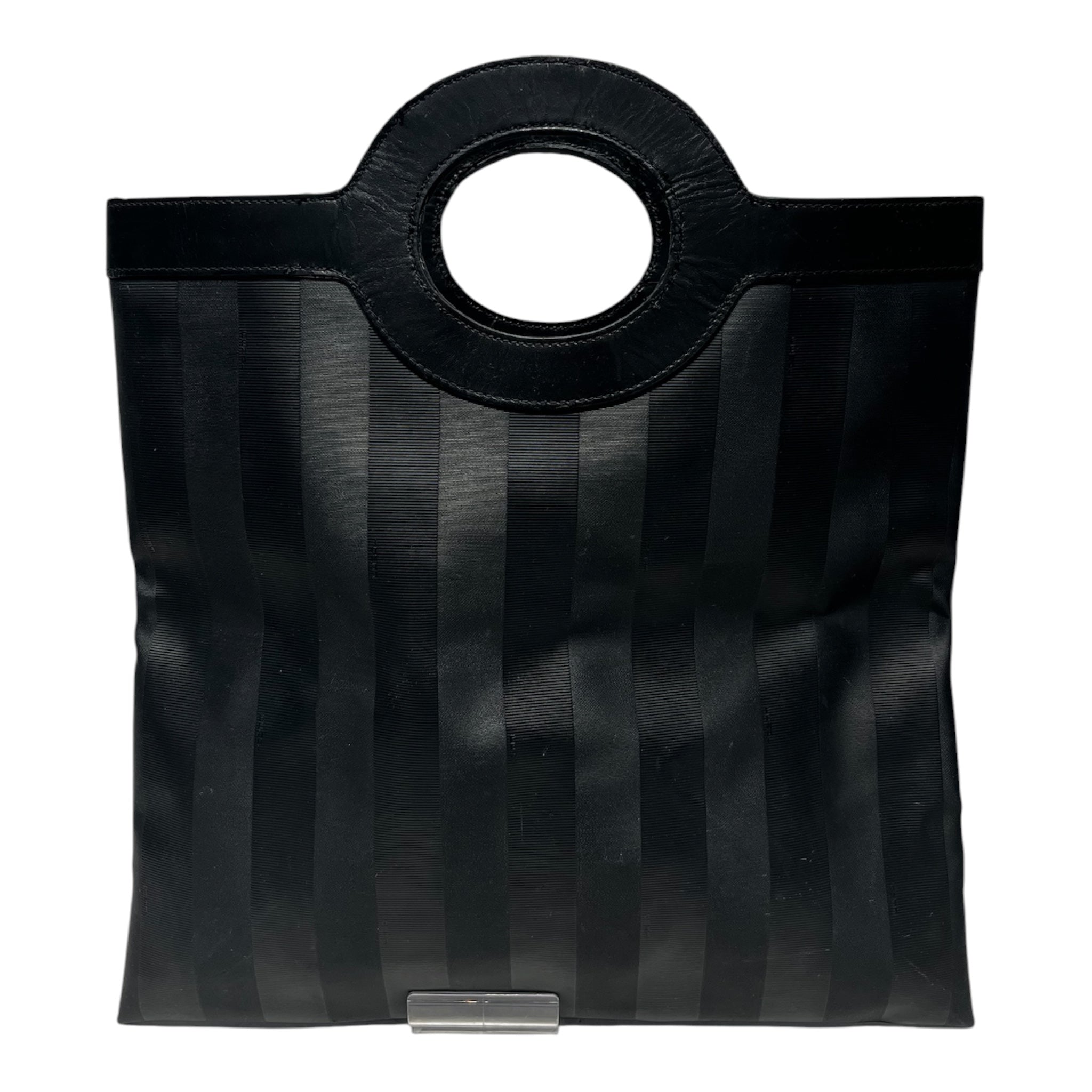FENDI/Tote Bag/Stripe/Leather/BLK/ view 2