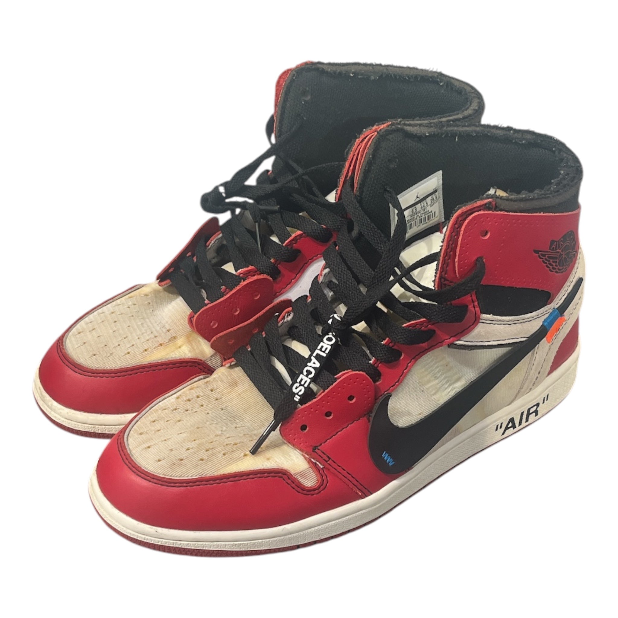 JORDAN BRAND/Hi-Sneakers/US 10.5/Leather/RED/JORDAN 1 OFF-WHITE CHICAGO view 1