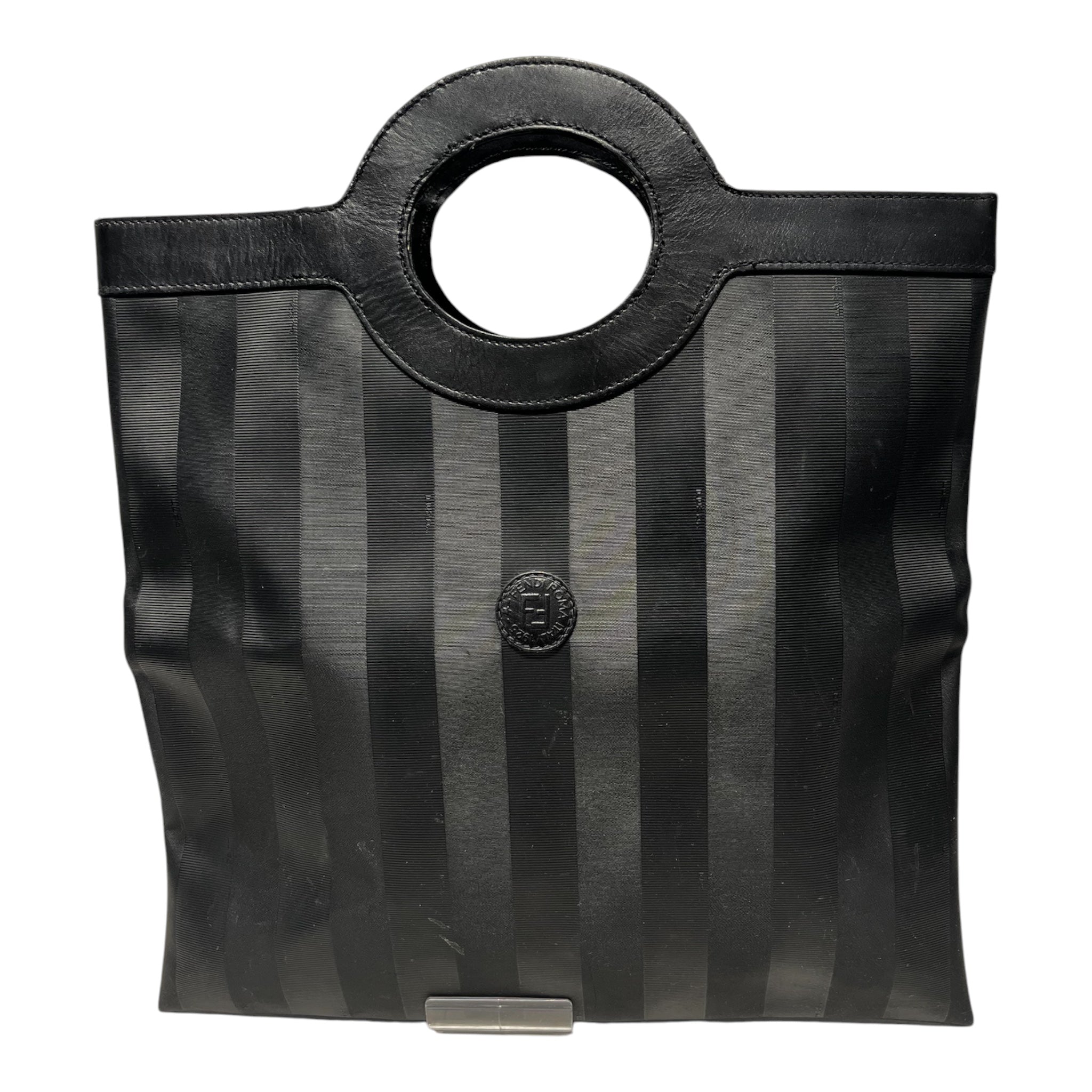 FENDI/Tote Bag/Stripe/Leather/BLK/ view 1