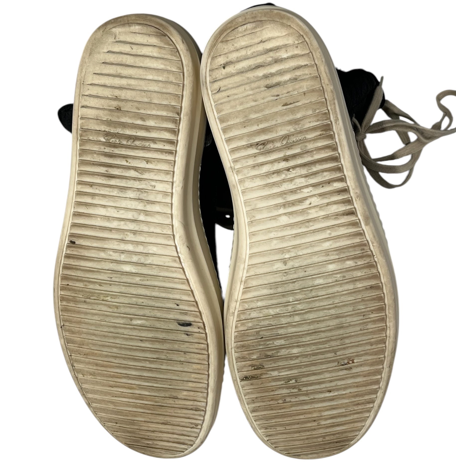 Rick Owens/Hi-Sneakers/EU 44/Leather/BLK/shearling ramones side zip view 4