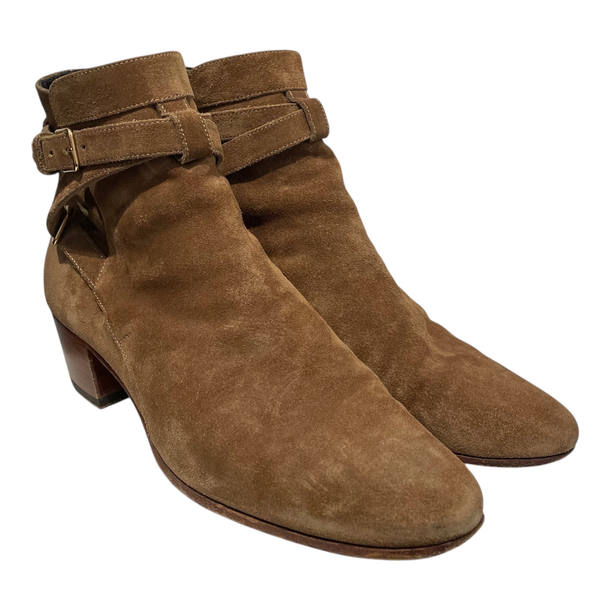 SAINT LAURENT/Western Boots/EU 38/Suede/CML/WRAP SUEDE HEELED BOOT view 1
