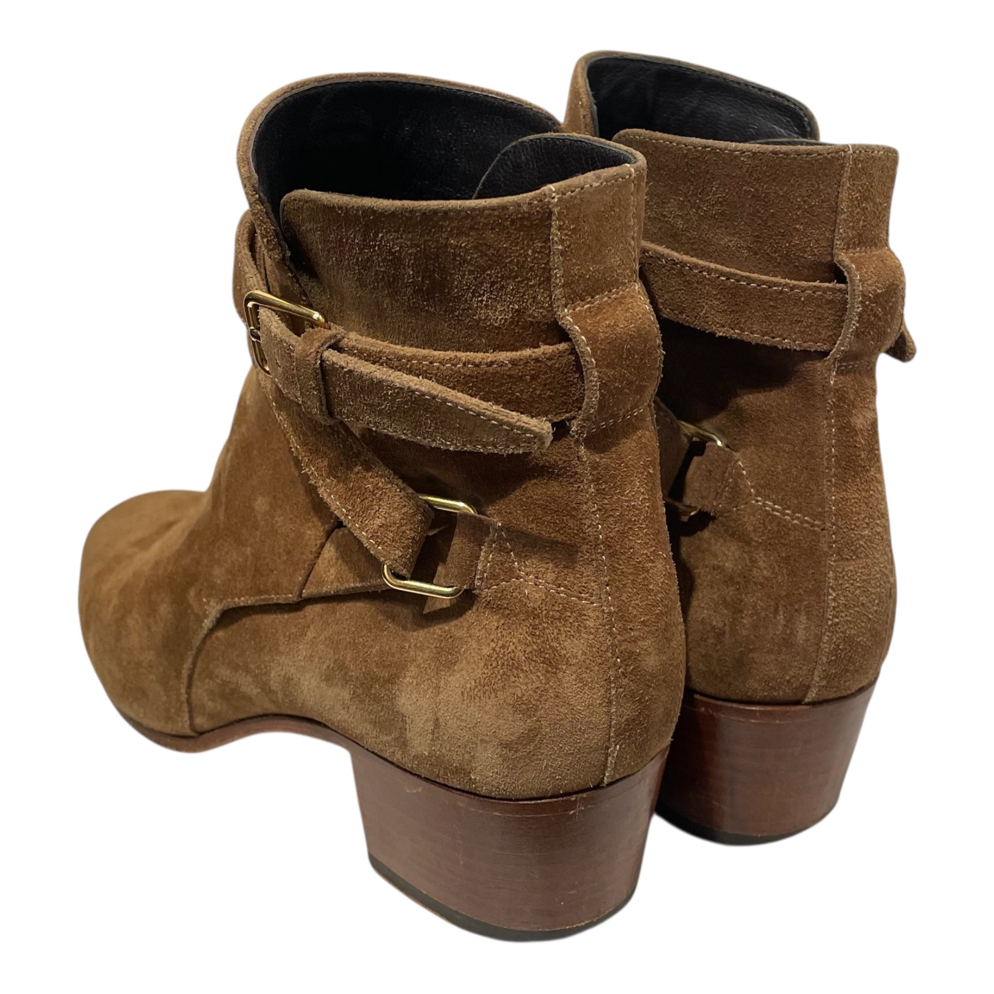 SAINT LAURENT/Western Boots/EU 38/Suede/CML/WRAP SUEDE HEELED BOOT view 2
