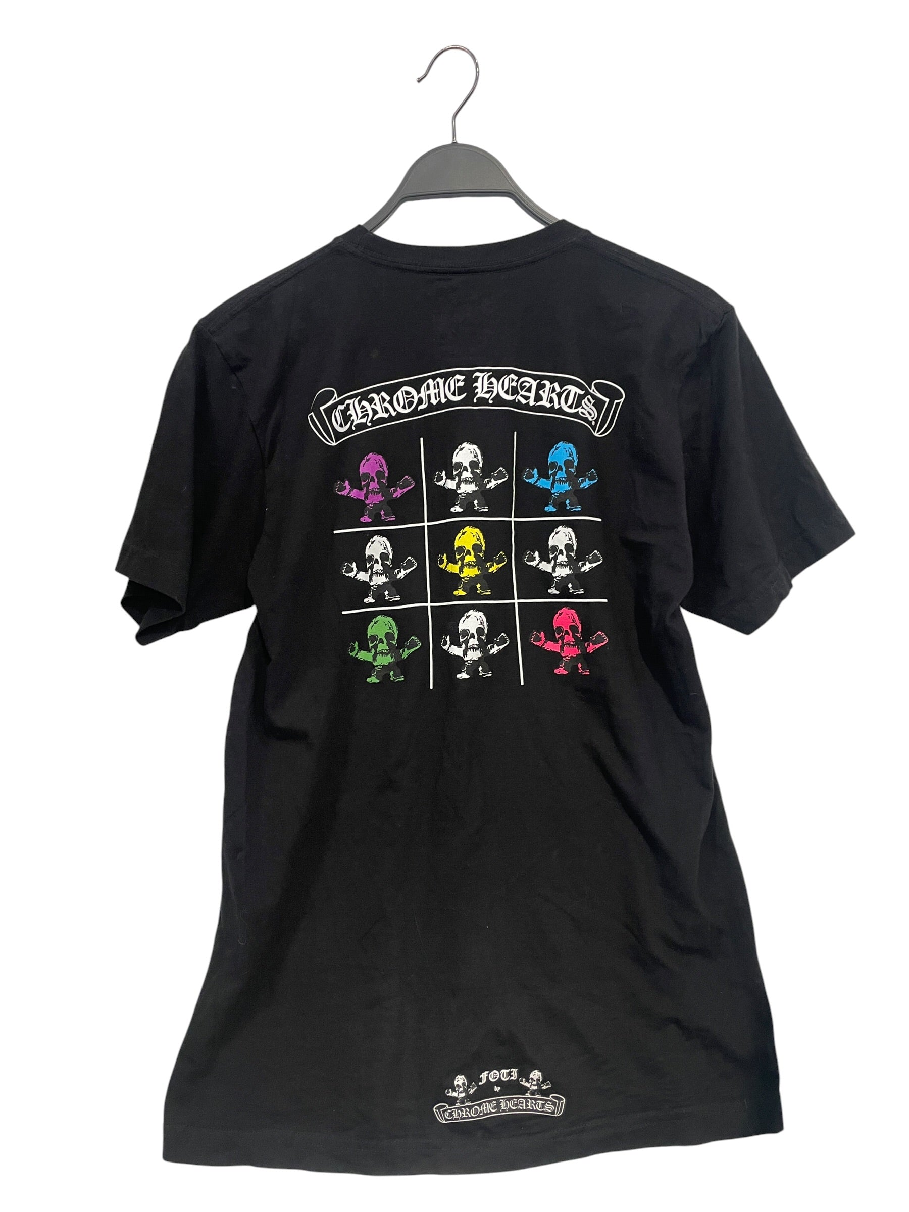 CHROME HEARTS/T-Shirt/M/Cotton/BLK/FOTI MULTICOLOR SKULLS BACK view 2