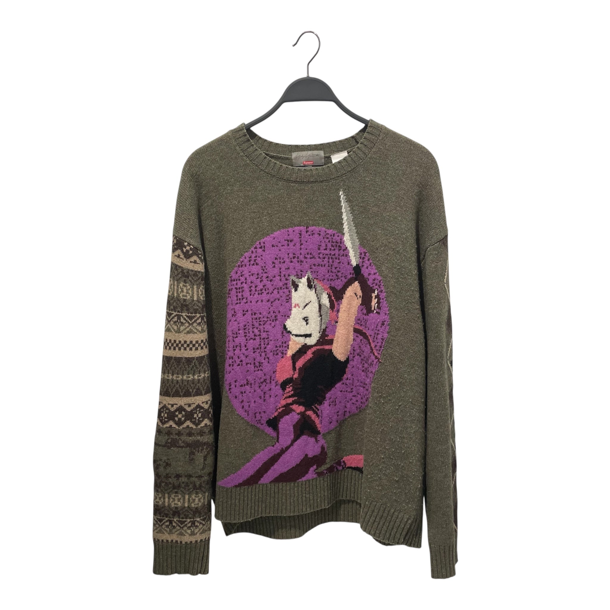Supreme/YOHJI YAMAMOTO/Heavy Sweater/XL/Wool/GRN/TEKKEN KITSUNE view 1