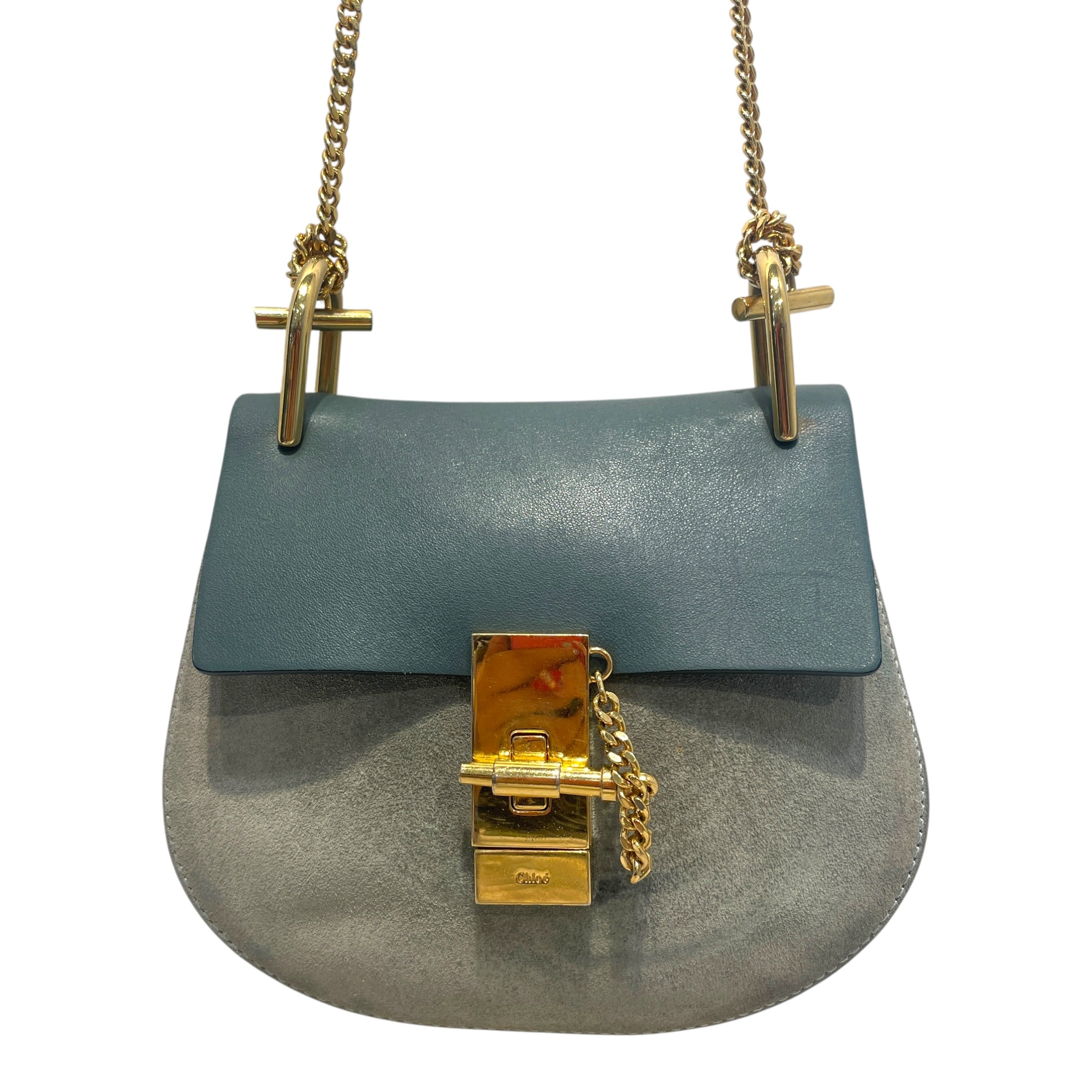 Chloe/Cross Body Bag/Suede/BLU/Drew Crossbody Bag view 2