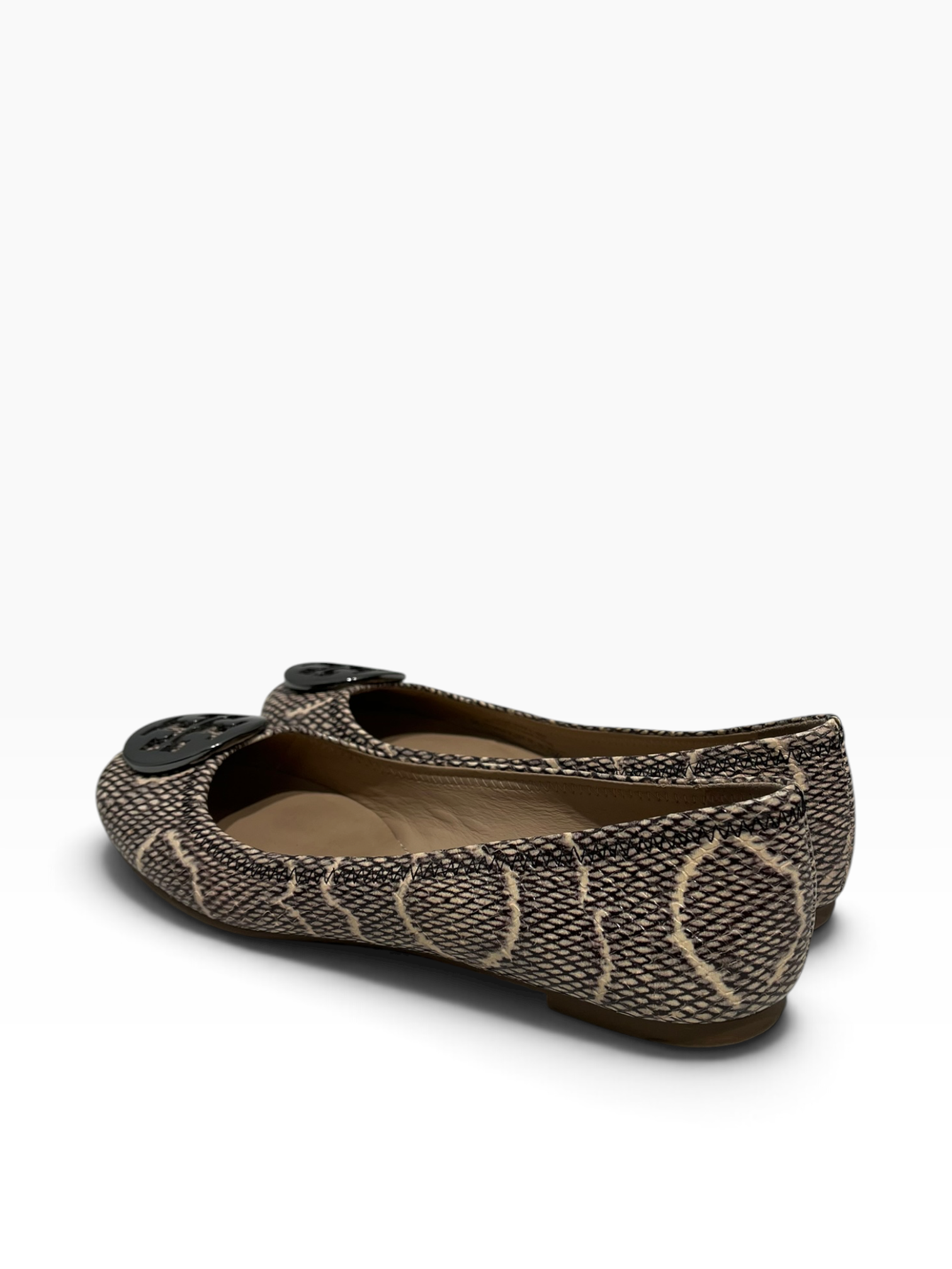 TORY BURCH/Flat Shoes/US 7.5/Animal Pattern/KHK/Reva Pewter Cobra Flats view 3