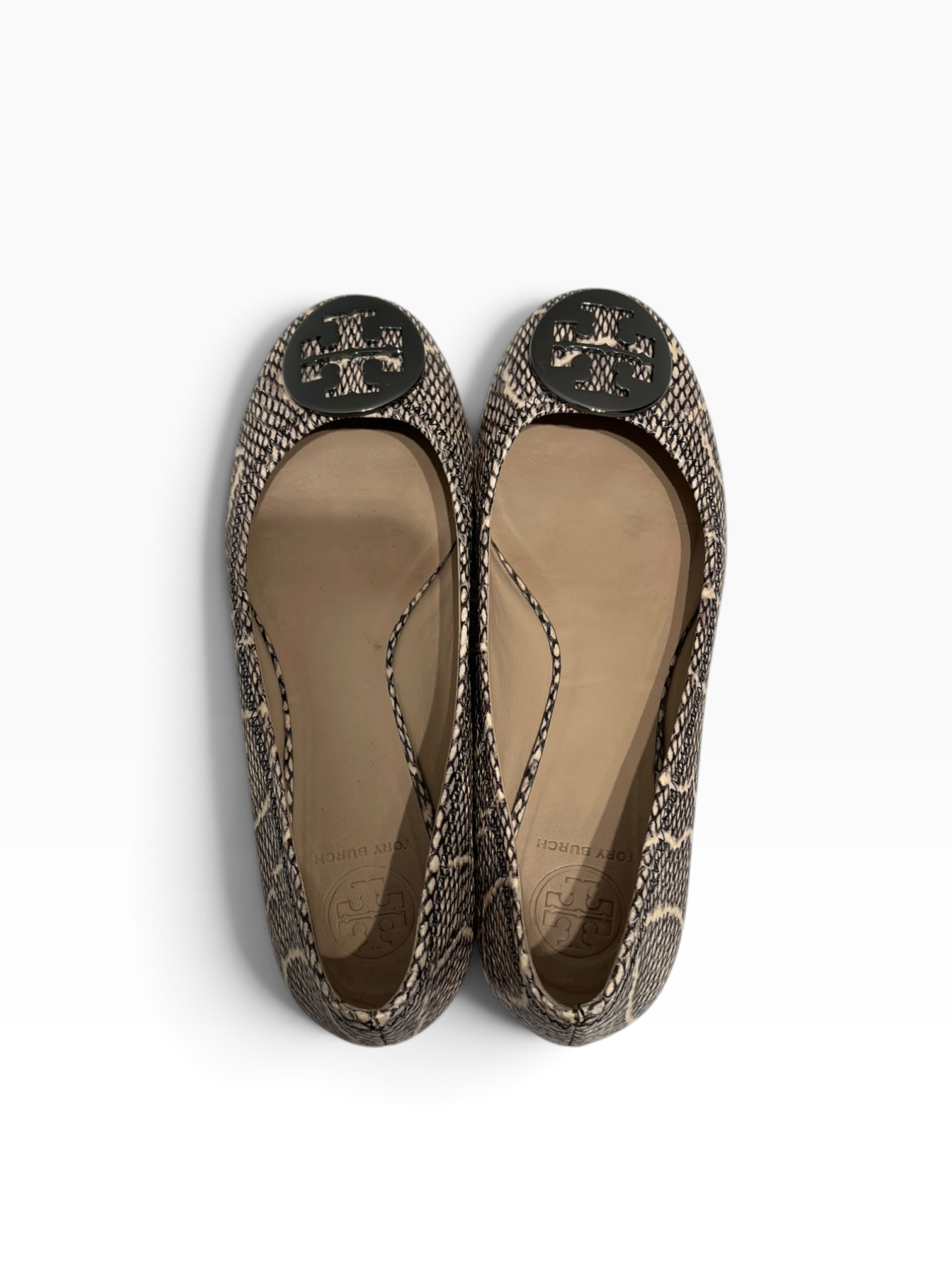 TORY BURCH/Flat Shoes/US 7.5/Animal Pattern/KHK/Reva Pewter Cobra Flats view 2