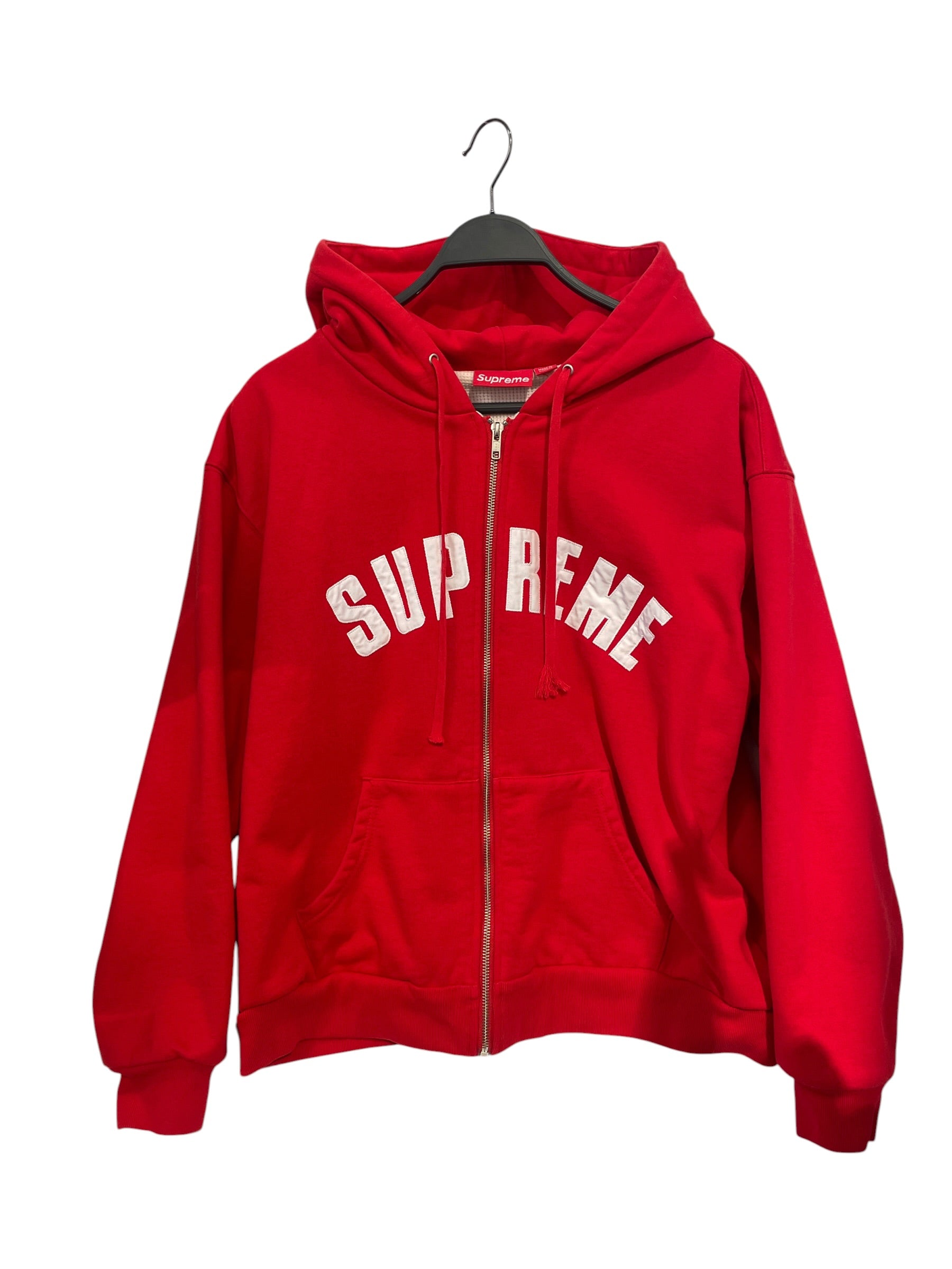 Supreme/Zip Up Hoodie/M/Cotton/RED/RED ZIP UP THERMAL LINED view 1