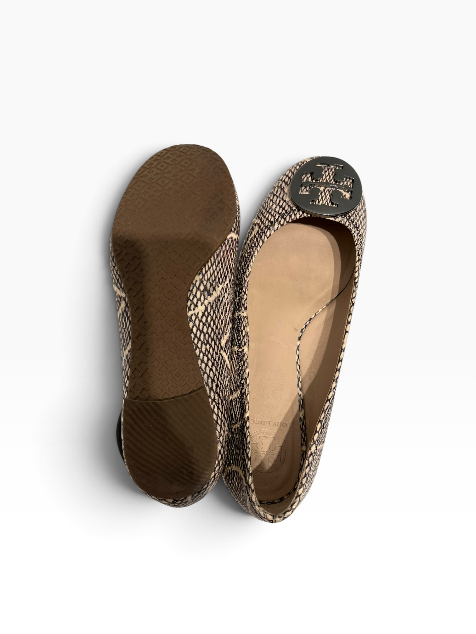 TORY BURCH/Flat Shoes/US 7.5/Animal Pattern/KHK/Reva Pewter Cobra Flats view 4