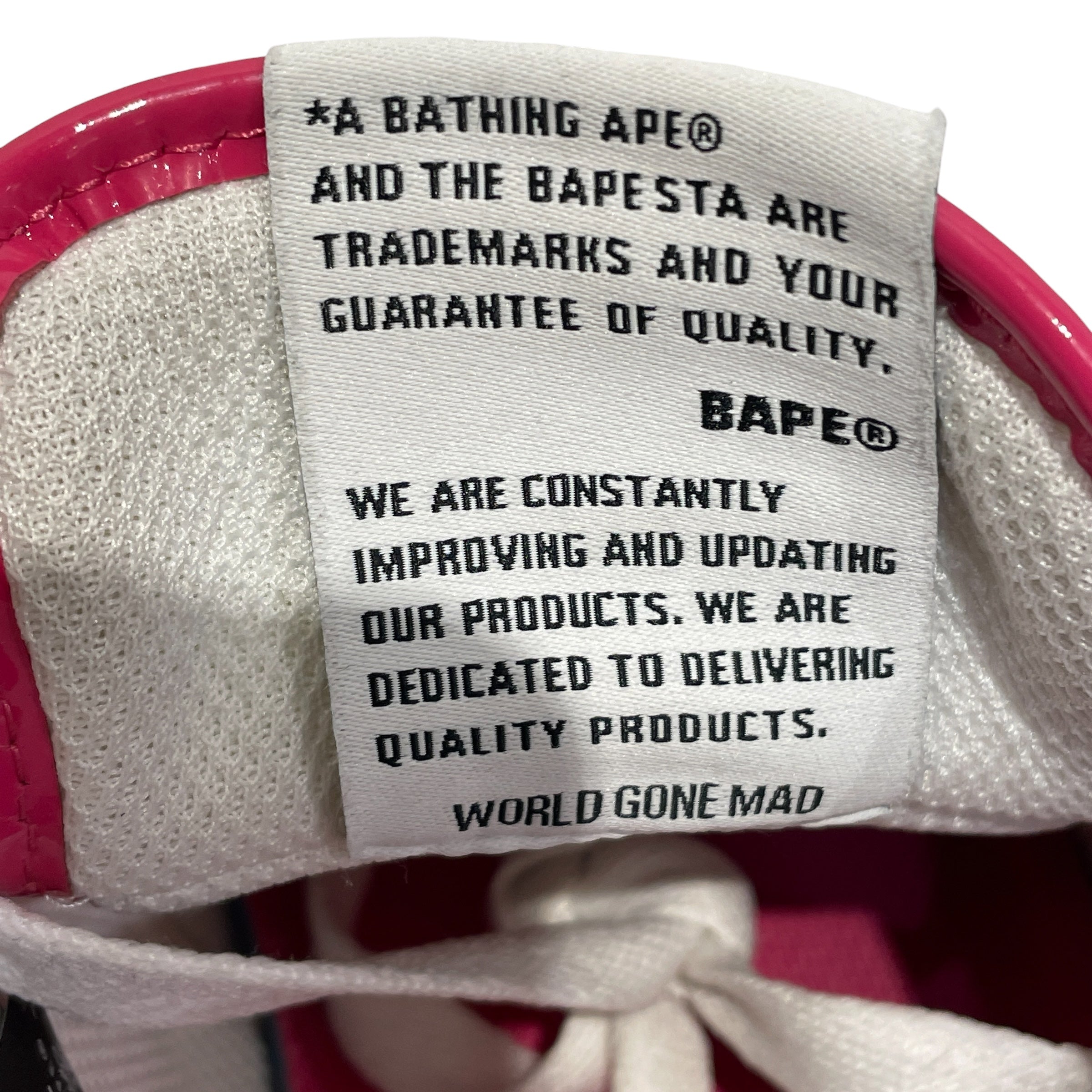 BAPE STA!/Low-Sneakers/US 12/Leather/PNK/ view 4