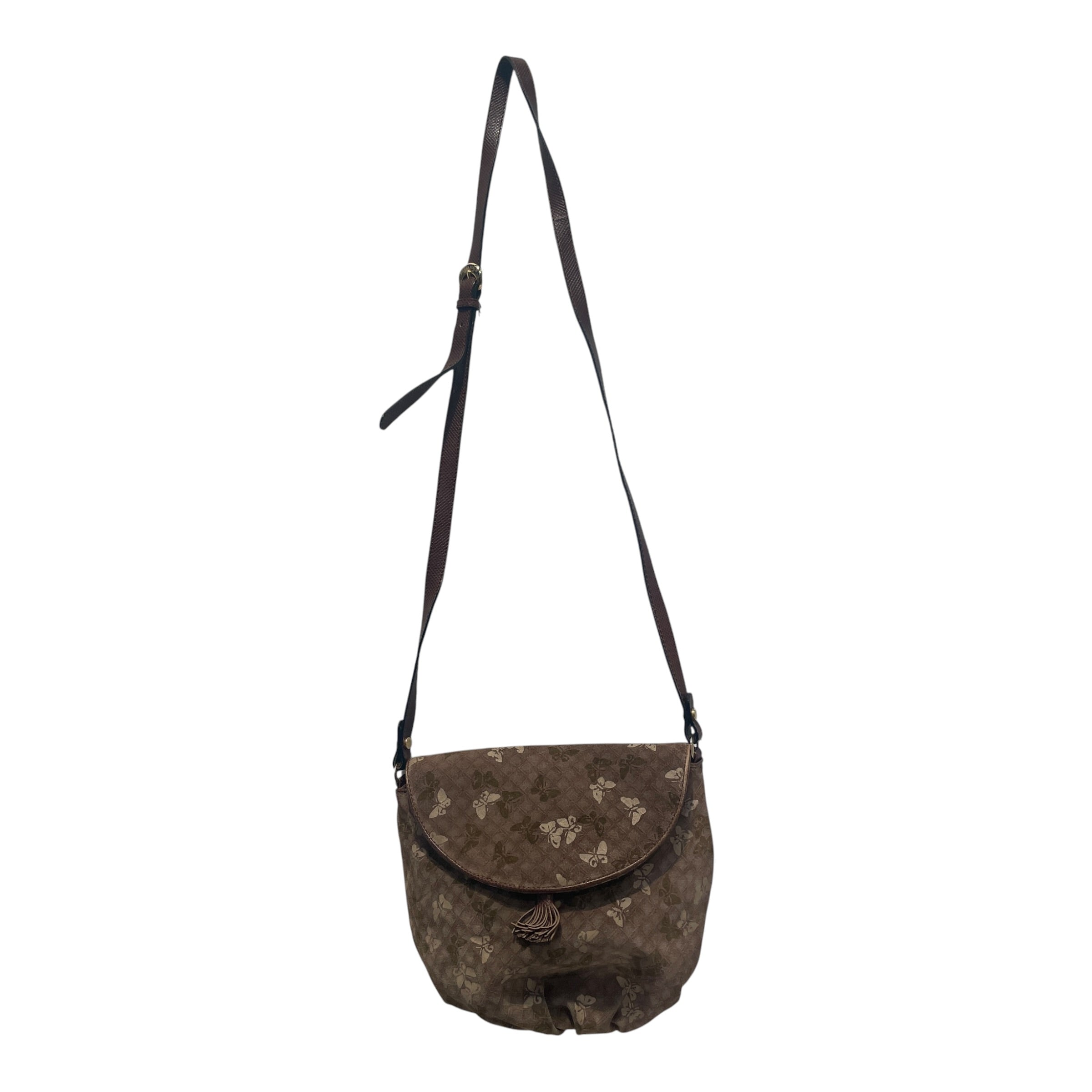 BOTTEGA VENETA/Cross Body Bag/All Over Print/Cotton/BRW/Butterfly Tassel Bag view 1
