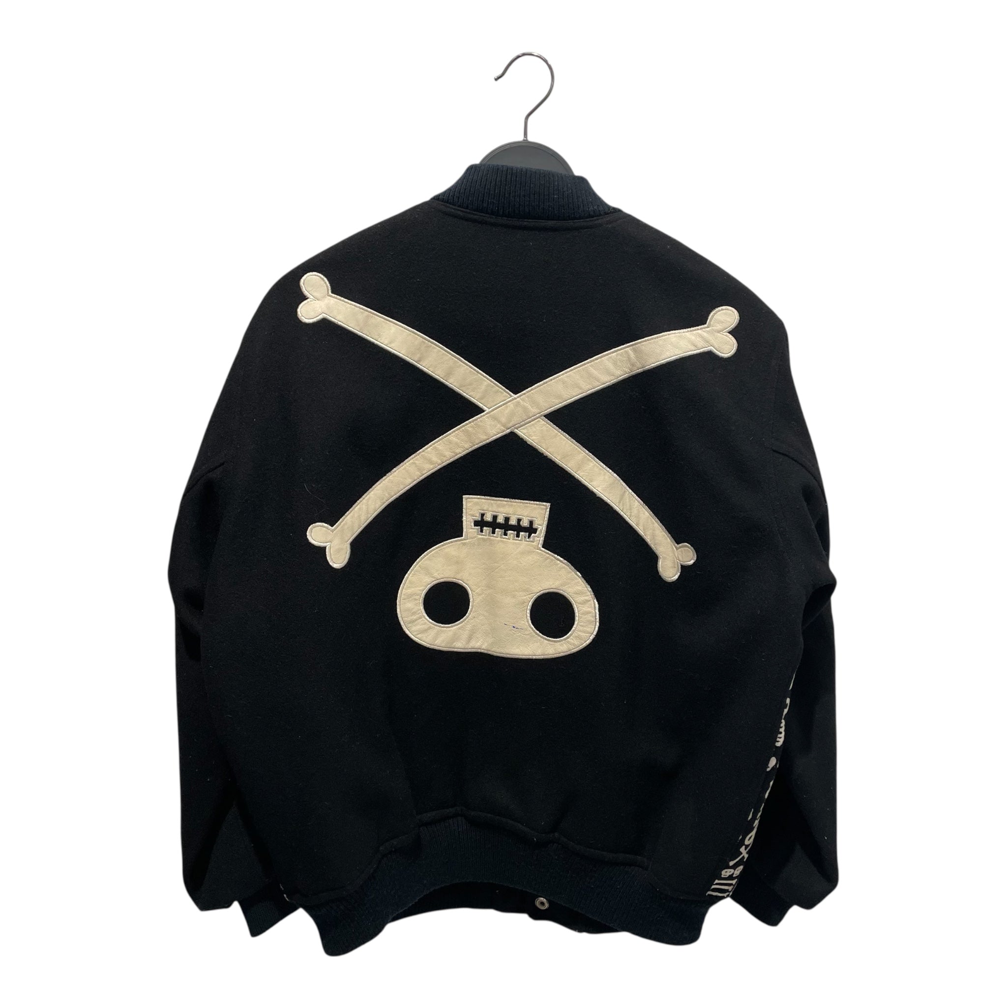 HYSTERIC GLAMOUR/Baseball Jkt/FREE/Wool/BLK/Graphic/SKELTON VARSITY view 2