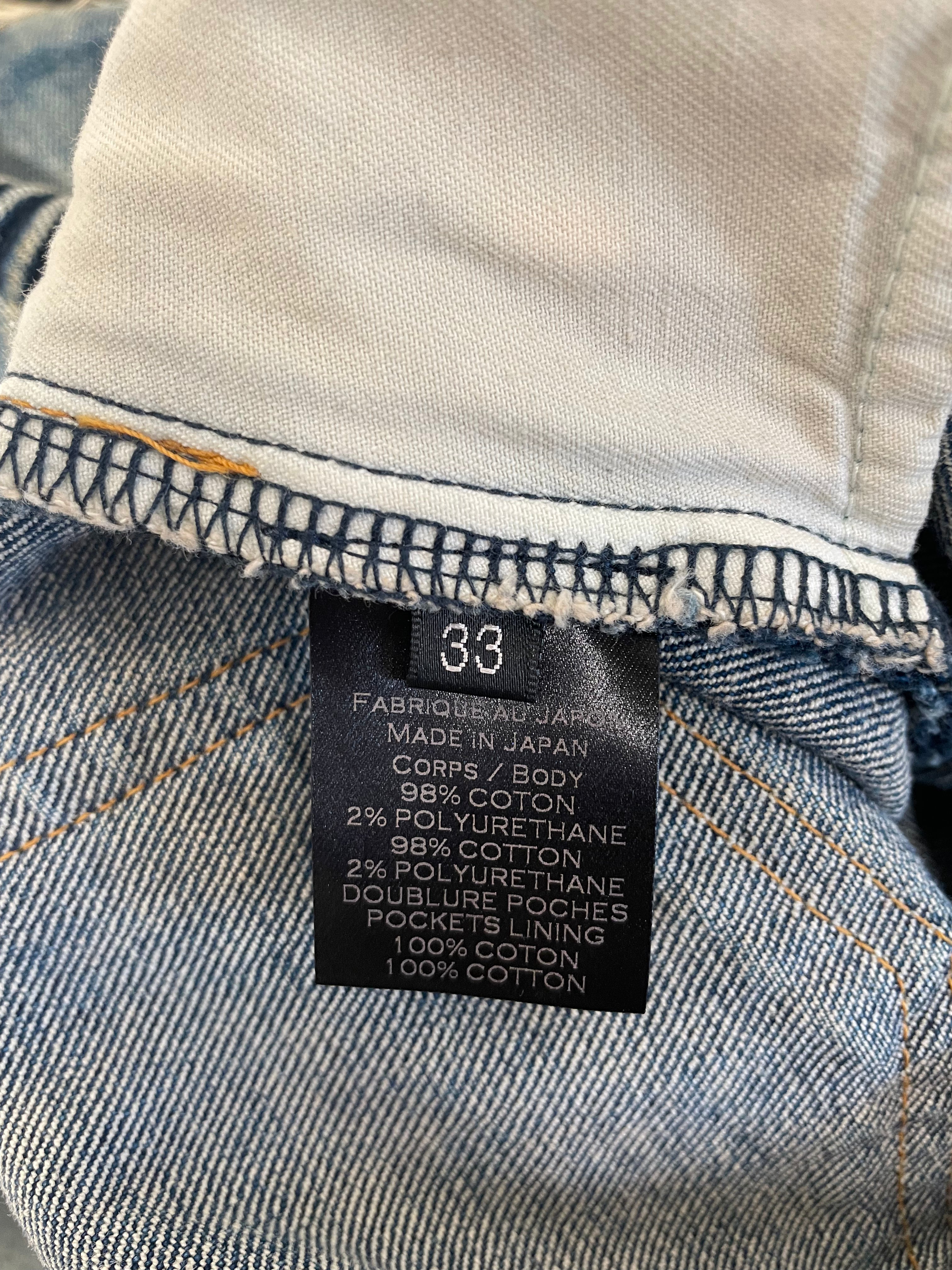 BALMAIN/Skinny Pants/33/Denim/IDG/biker jeans distressed knee view 3