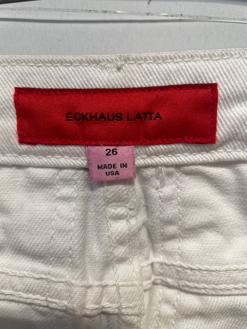 ECKHAUS LATTA/Bottoms/26/Stripe/Denim/WHT/white w/blk stripe