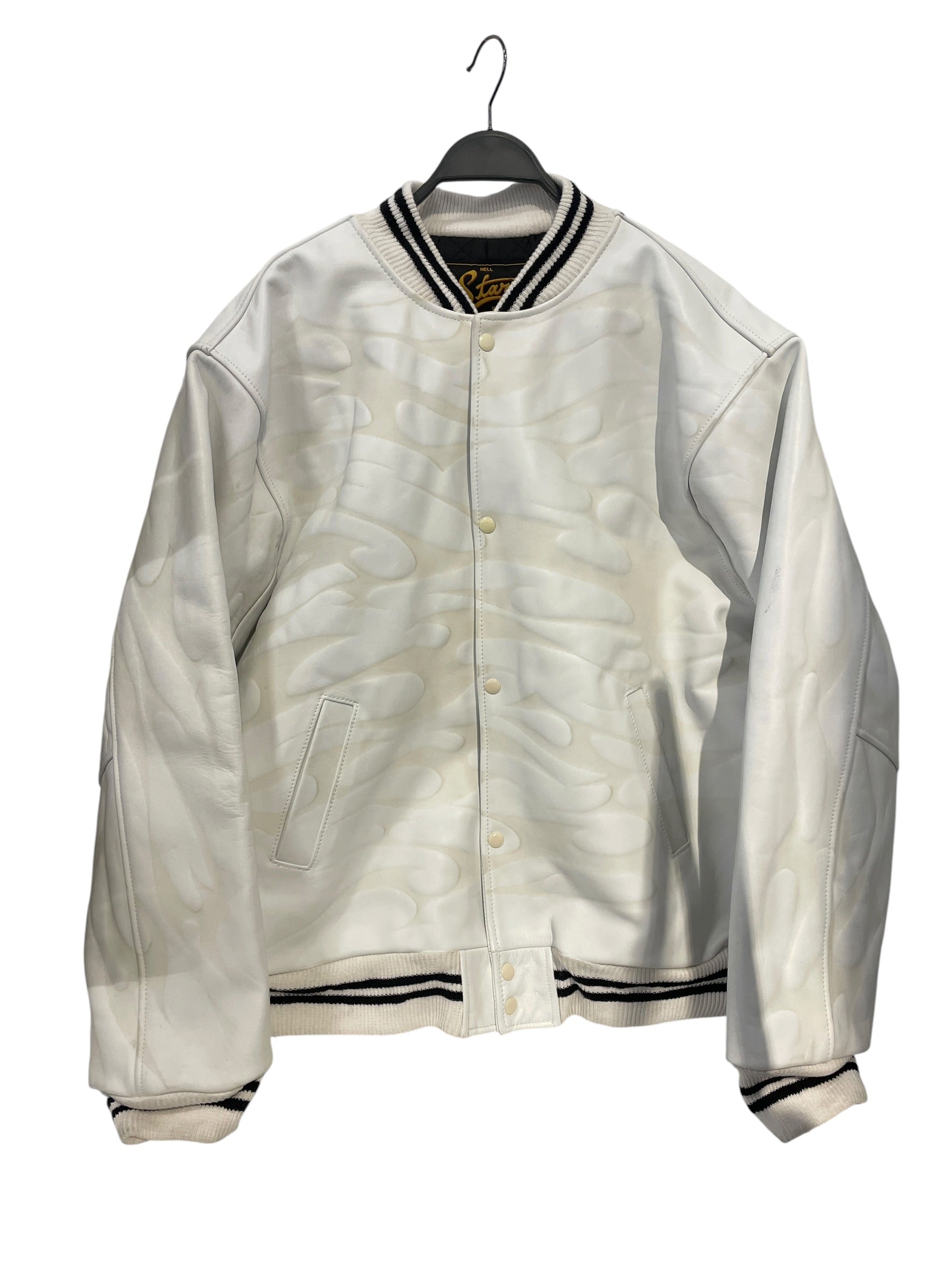 HELLSTAR/Leather Jkt/XL/Leather/WHT/All Over Print/TRIBAL LEATHER WHT QUILTLINED view 1