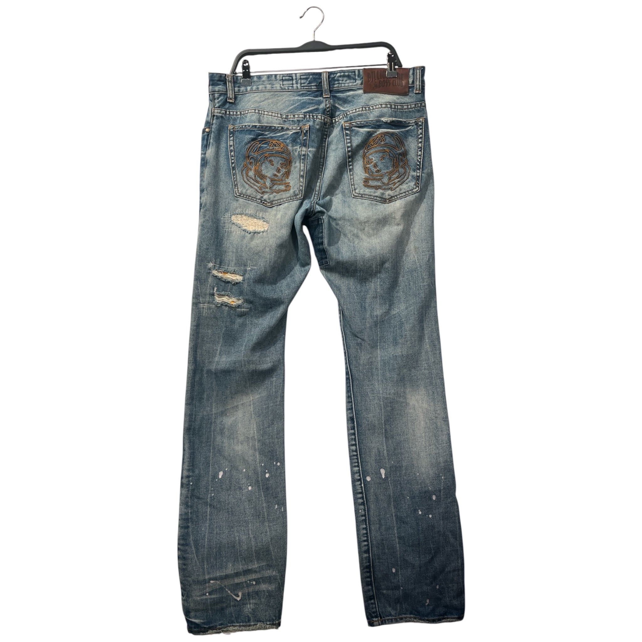 BILLIONAIRE BOYS CLUB/Pants/36/Cotton/BLU/Graphic/DISTRESSED PLAID W PATCHES view 2