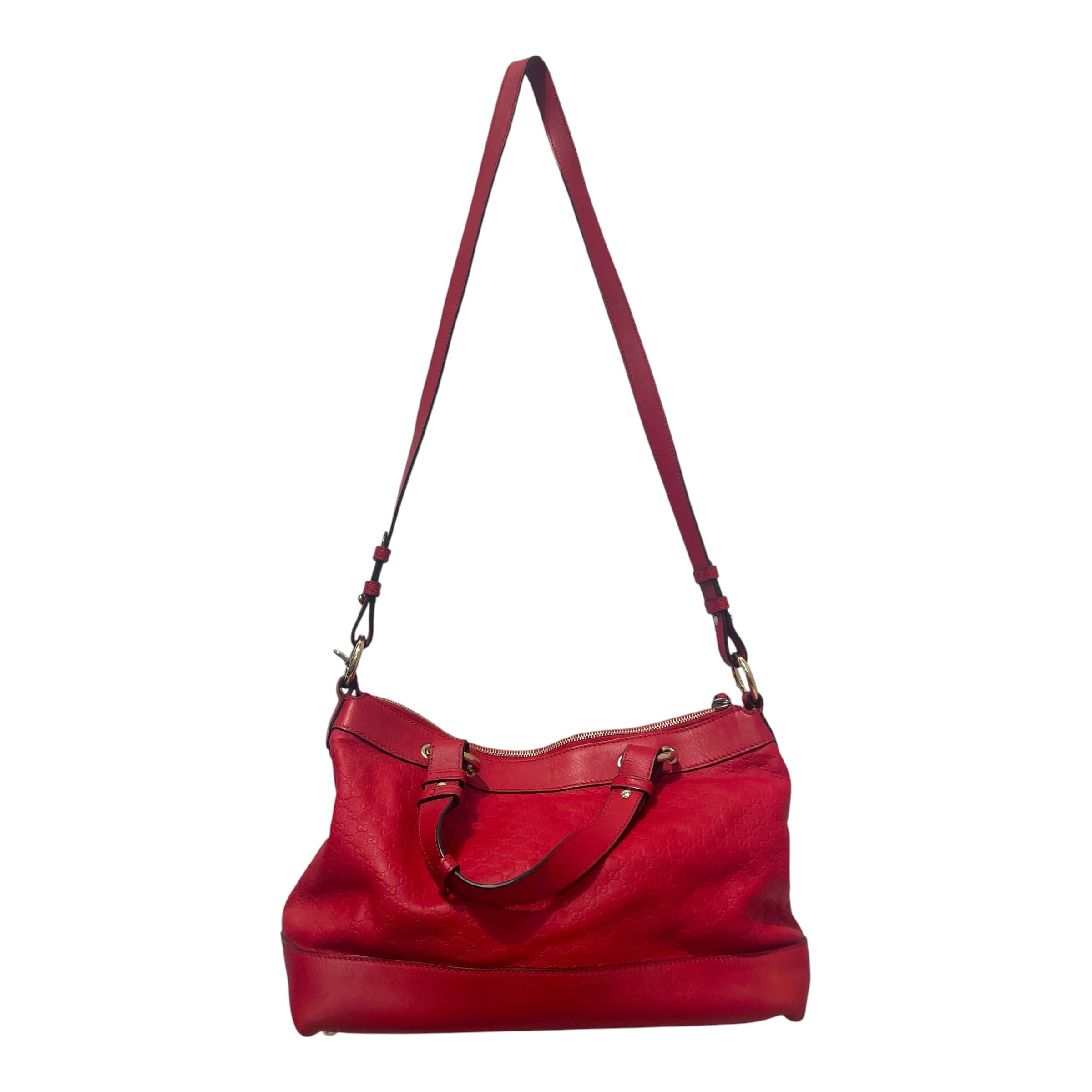 GUCCI/Hand Bag/Monogram/Leather/RED/Guccissima Valentine Bag view 3