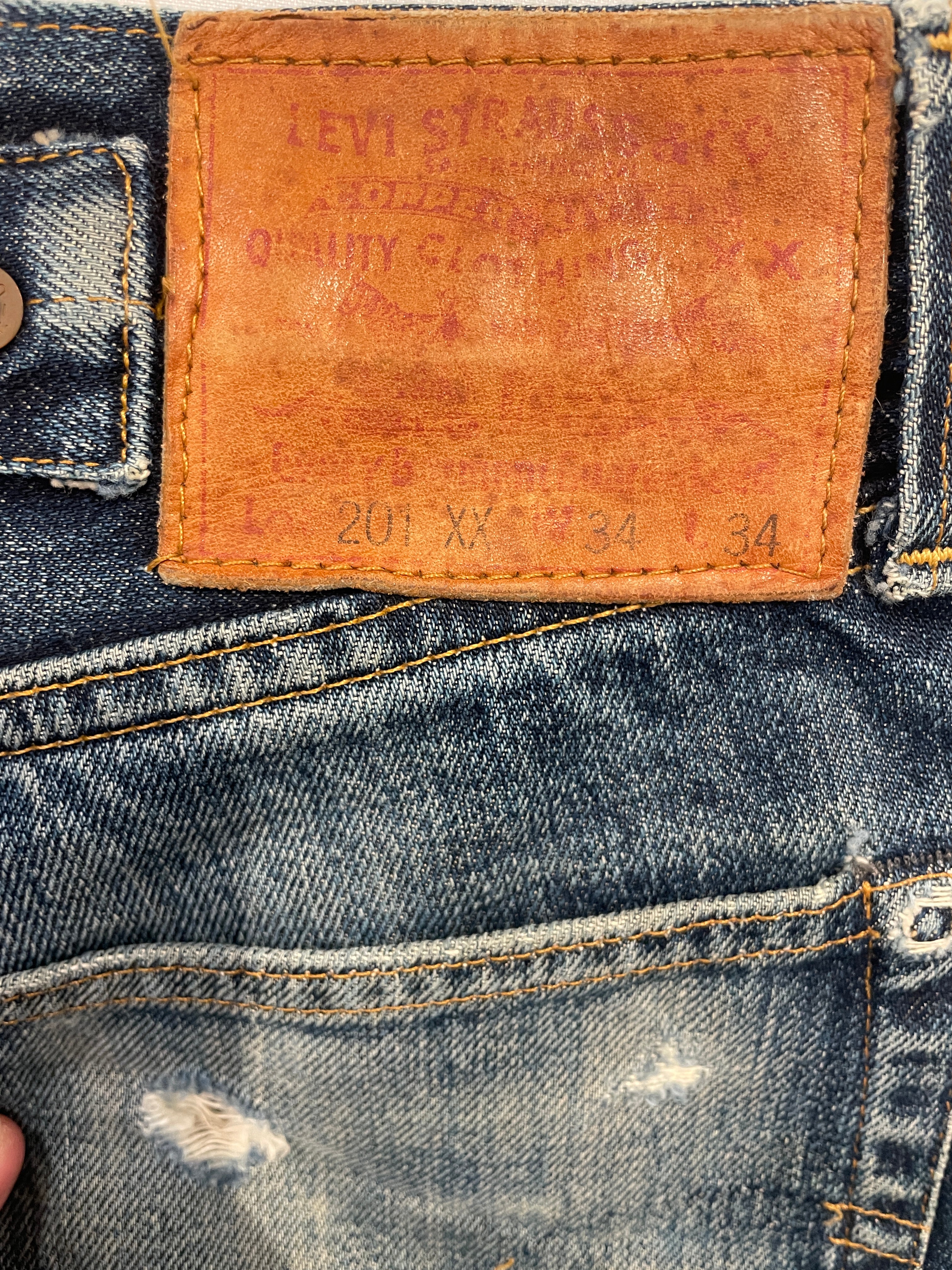 Levi's/Straight Pants/34/Denim/IDG/BUCKLE BACK, SELVEGE view 3