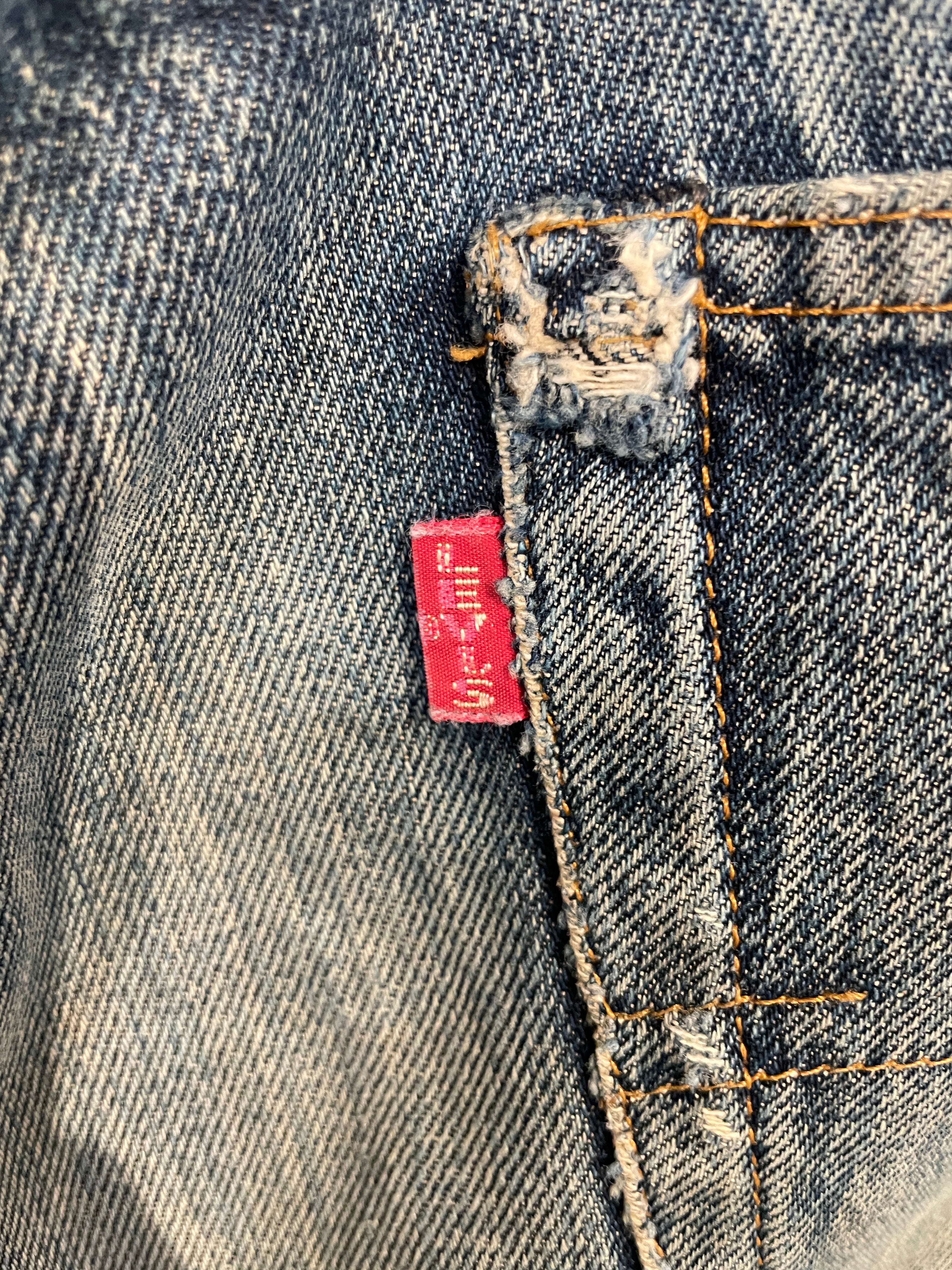 Levi's/Straight Pants/34/Denim/IDG/BUCKLE BACK, SELVEGE view 4