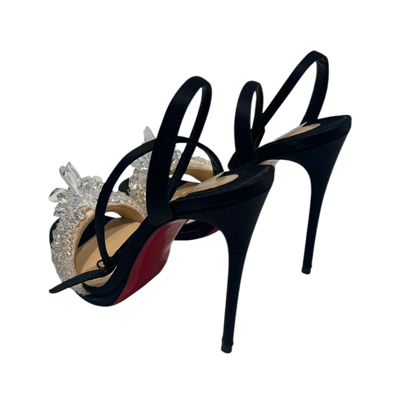 Christian Louboutin/Heels/US 6/Cotton/BLK/CRYSTAL HEELS view 2