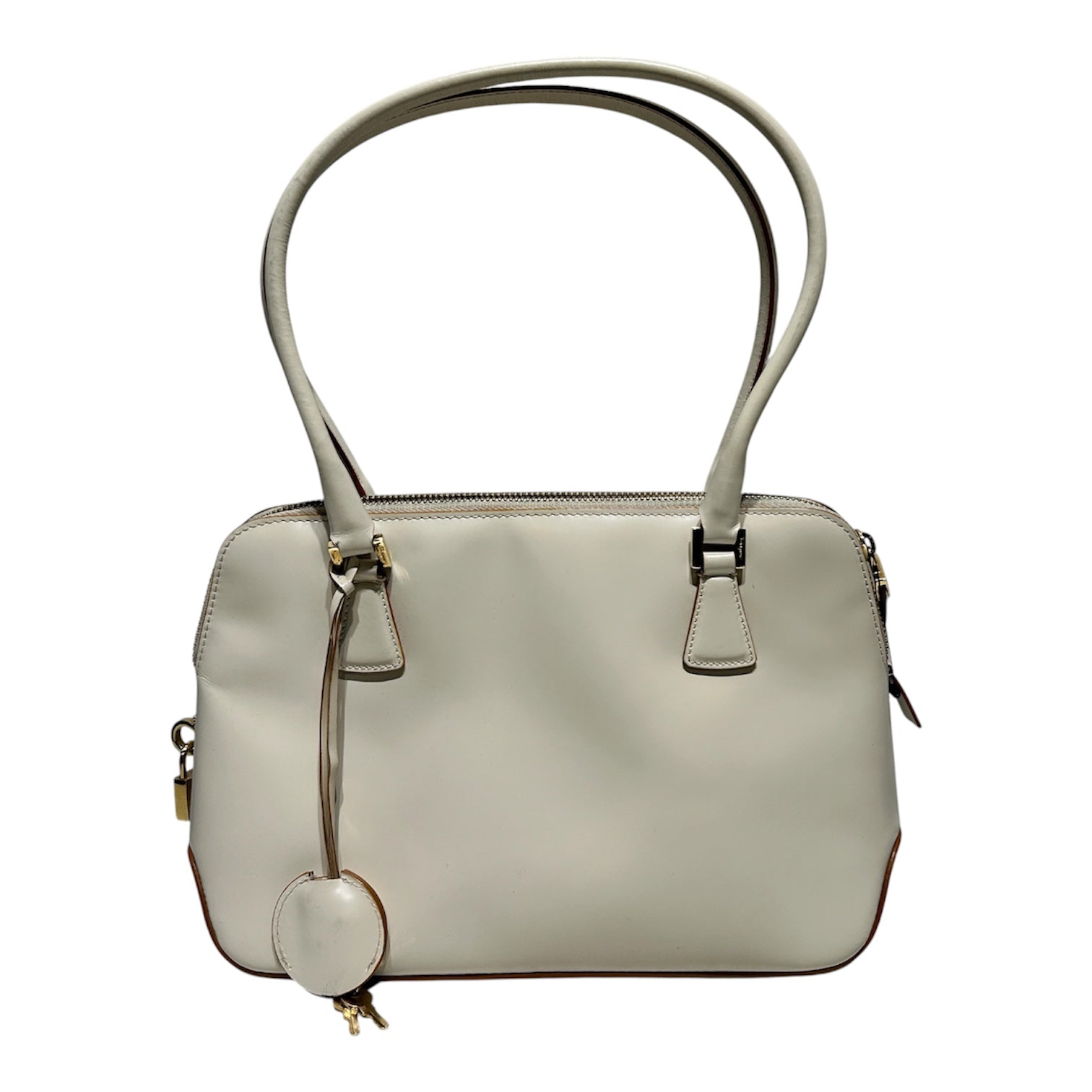 Salvatore Ferragamo/Hand Bag/Leather/CRM/WIDE HANDLE GOLD HARDWARE view 1