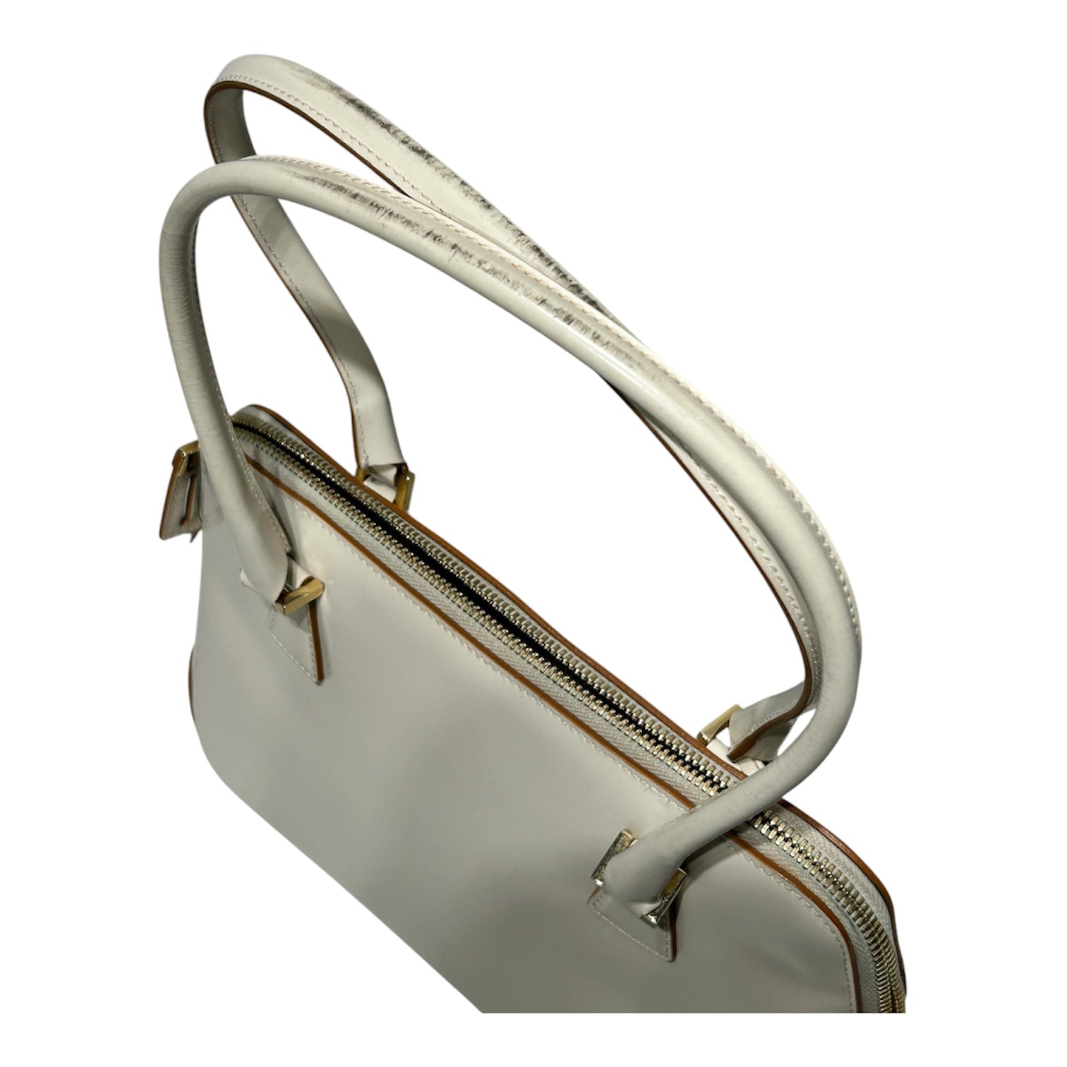 Salvatore Ferragamo/Hand Bag/Leather/CRM/WIDE HANDLE GOLD HARDWARE view 3