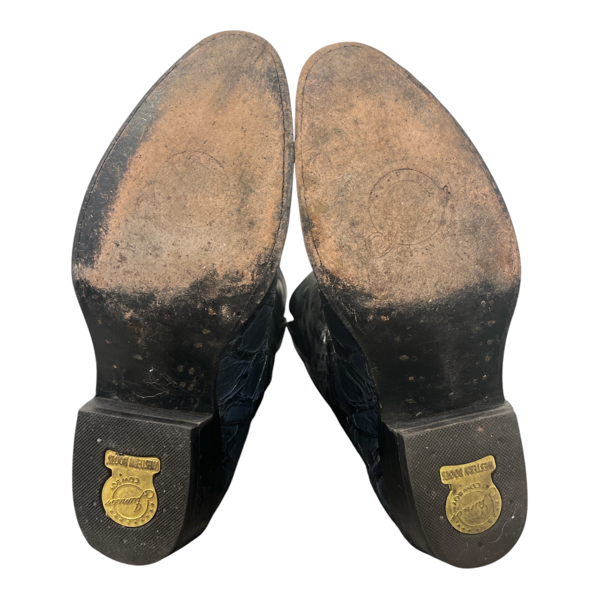 JUNIOR COWBOY/Cowboy Boots/US 10/Leather/NVY/BLUE AND BLACK YELLOW INTERIOR view 4