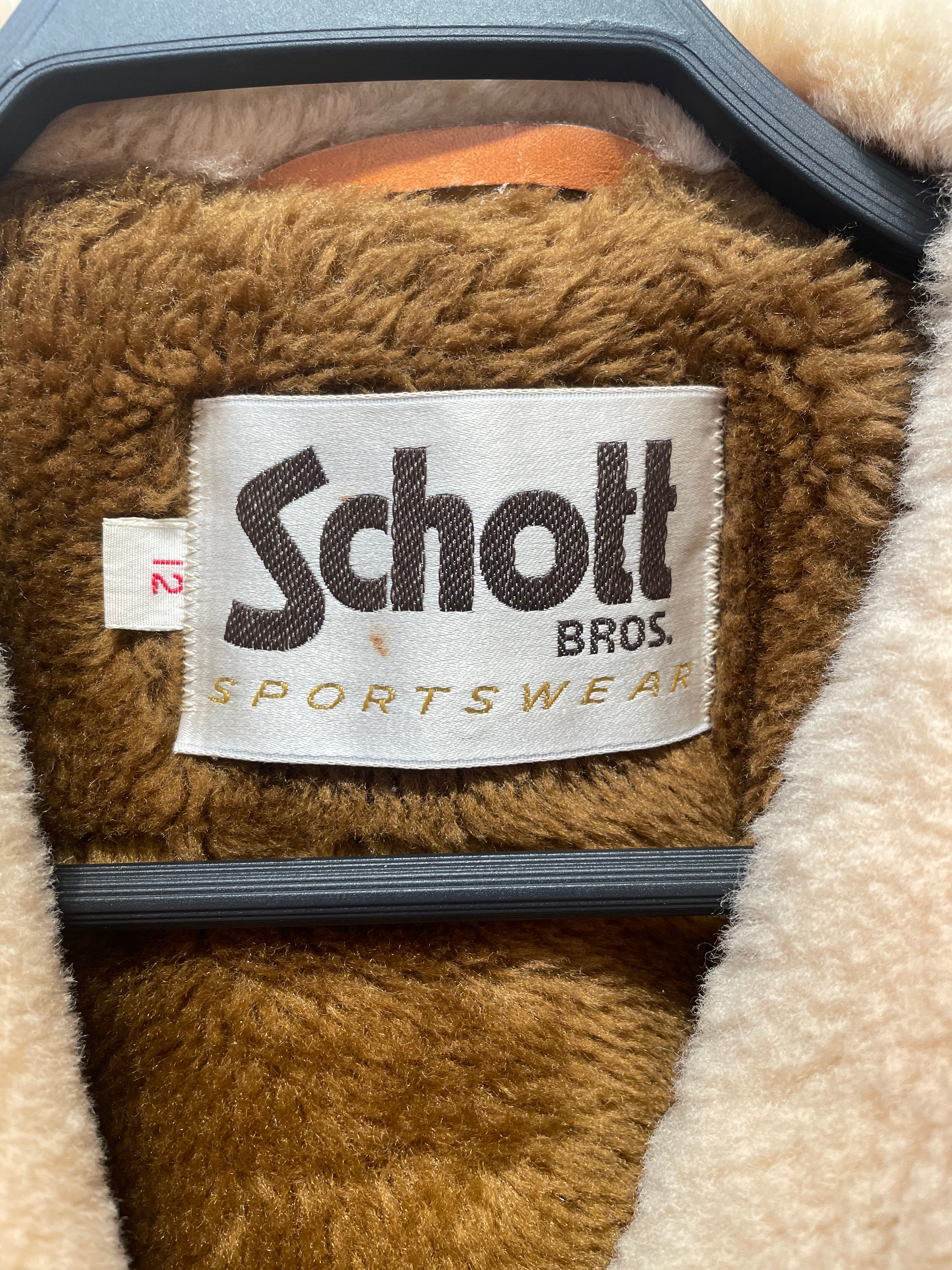 Schott/Leather Jkt/M/Leather/BRW/Faux fur lined vintage leather view 3