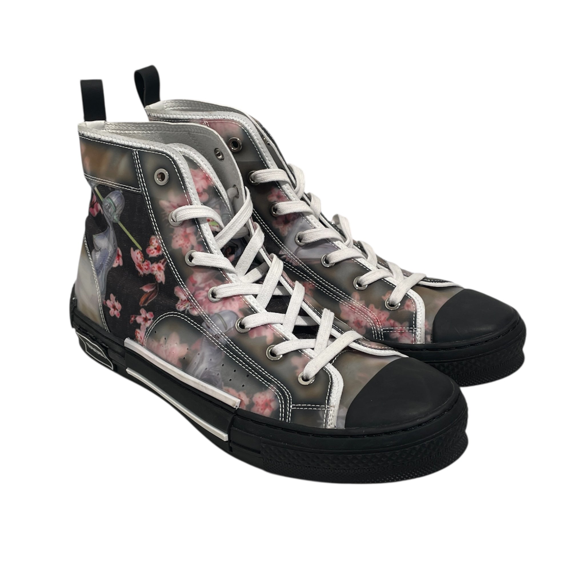 Dior HOMME/Hi-Sneakers/EU 44/Floral Pattern/Cotton/BLK/Hajime Sorayama B23 view 1