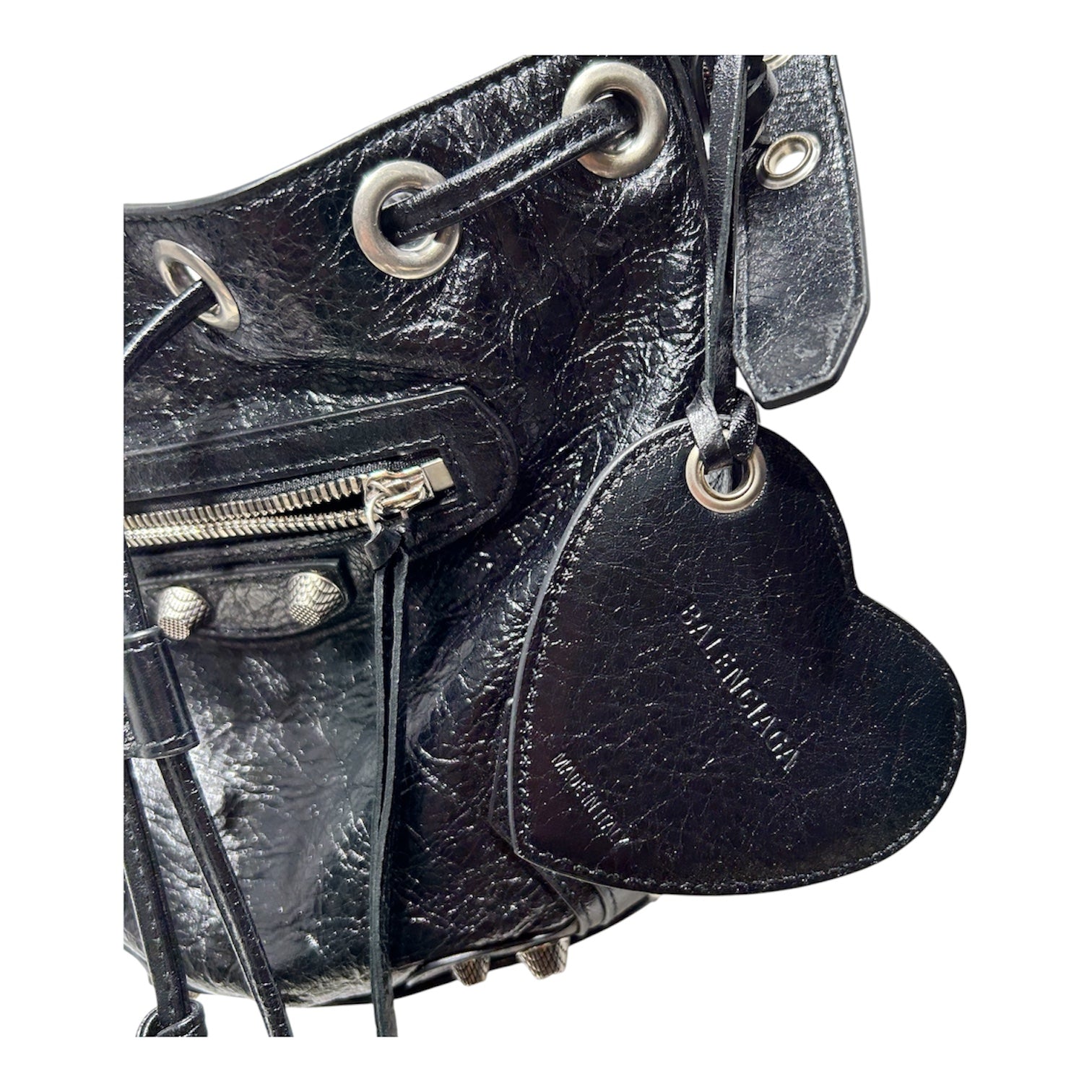 BALENCIAGA/Bag/Leather/BLK/LE CAGOLE XS BUCKET view 3