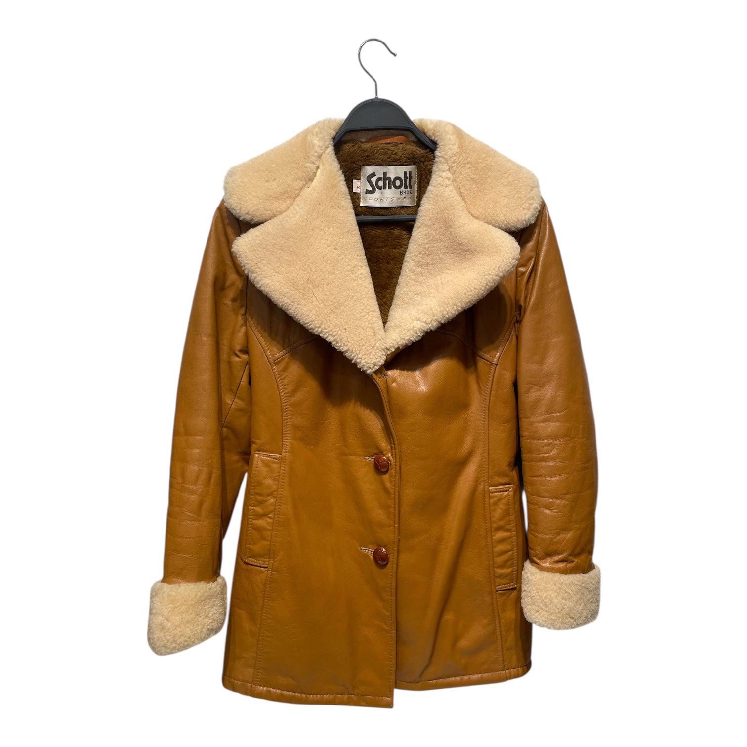 Schott/Leather Jkt/M/Leather/BRW/Faux fur lined vintage leather view 1