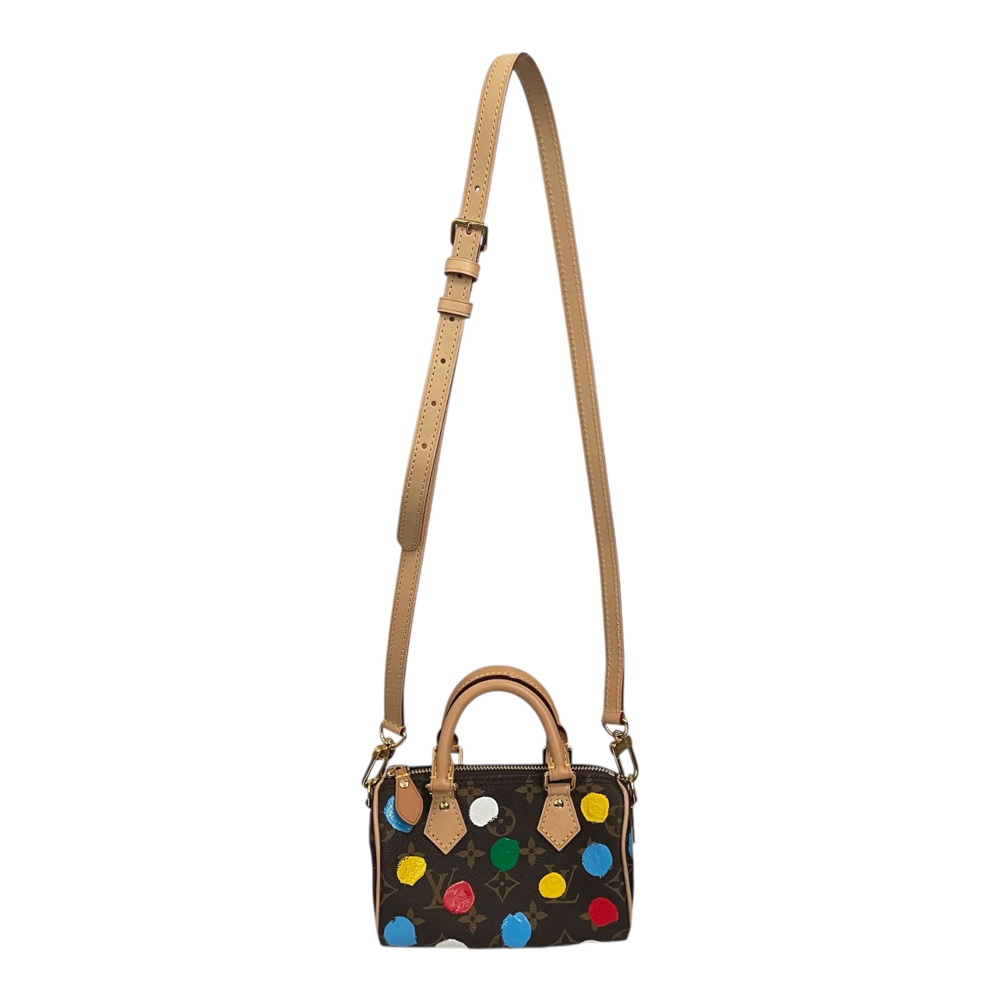 LOUIS VUITTON/Hand Bag/Monogram/Leather/BRW/PAINTED DOTS view 1
