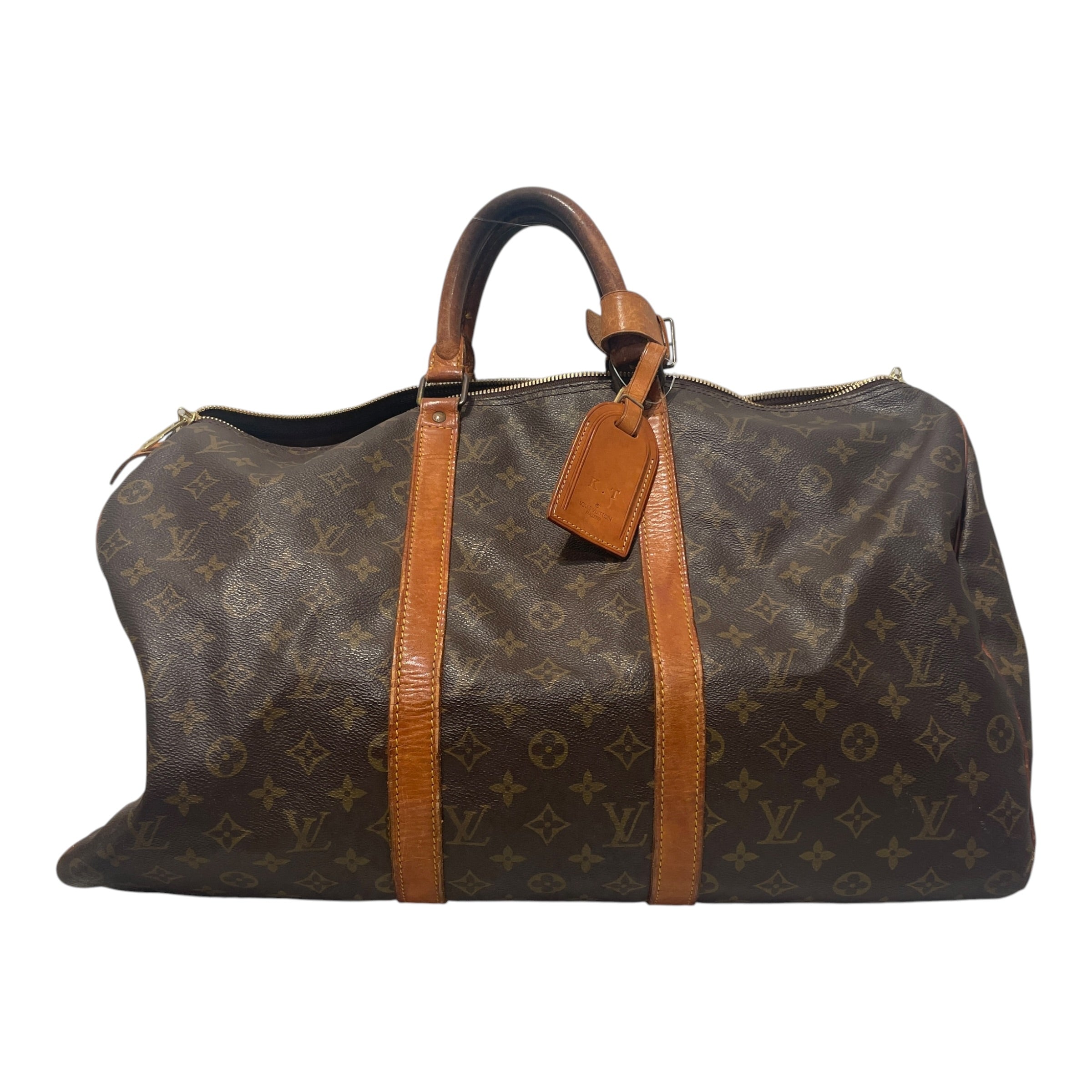 LOUIS VUITTON/Luggage/Monogram/Leather/BRW/Vintage Keepall 50 W/Tag view 1