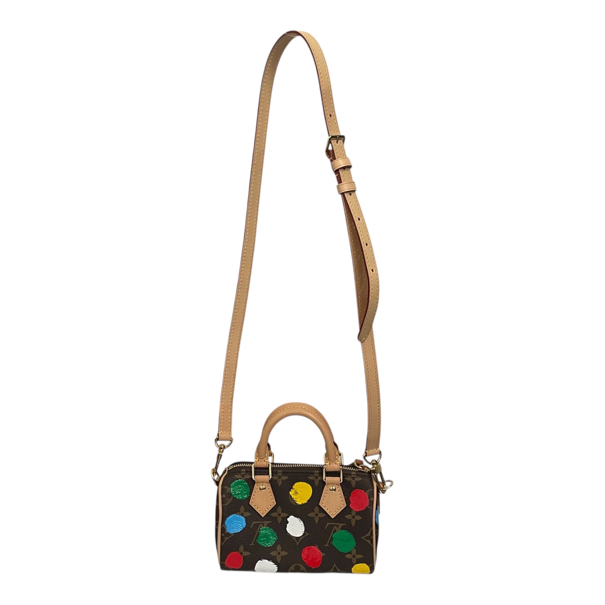 LOUIS VUITTON/Hand Bag/Monogram/Leather/BRW/PAINTED DOTS view 2