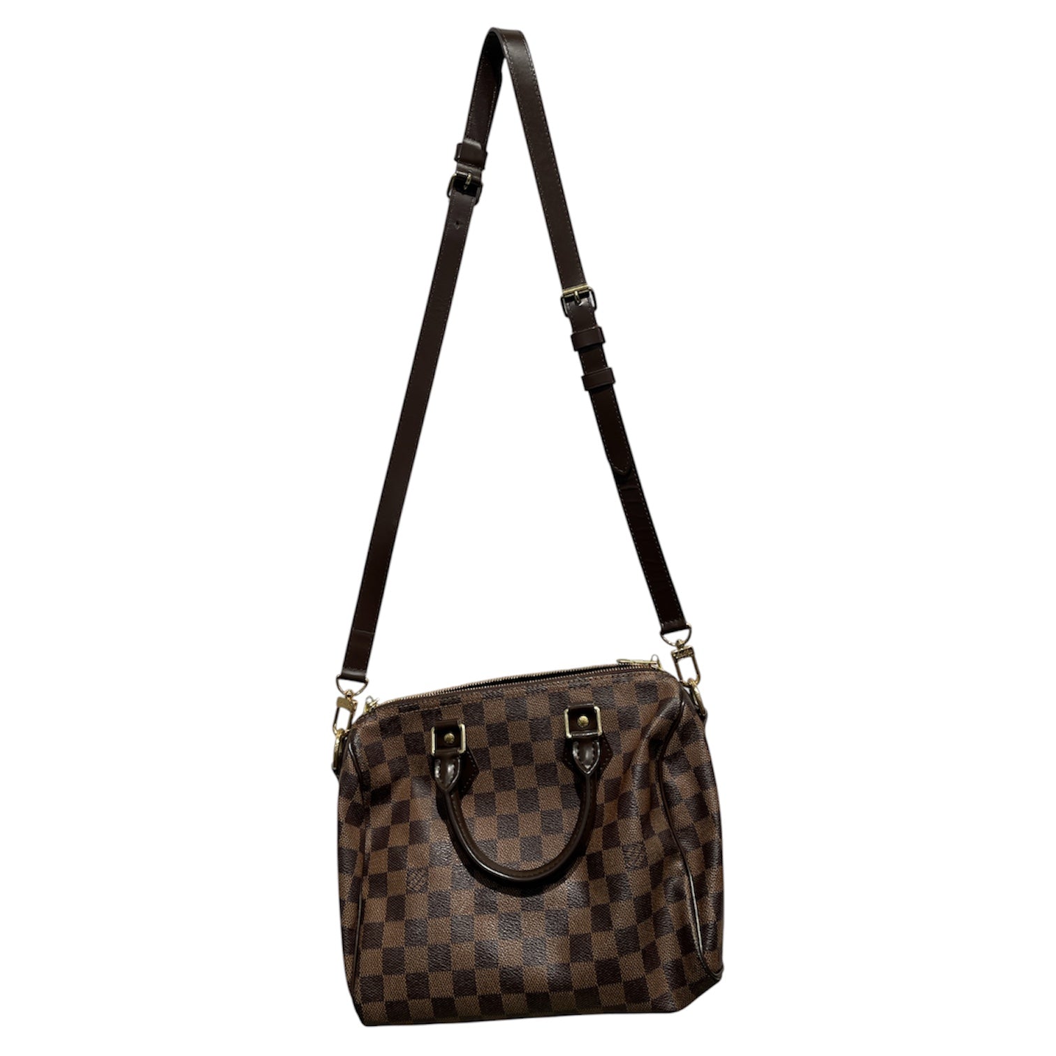 LOUIS VUITTON/Cross Body Bag/Cotton/BRW/Ebene Speedy Bandouliere 30 view 1
