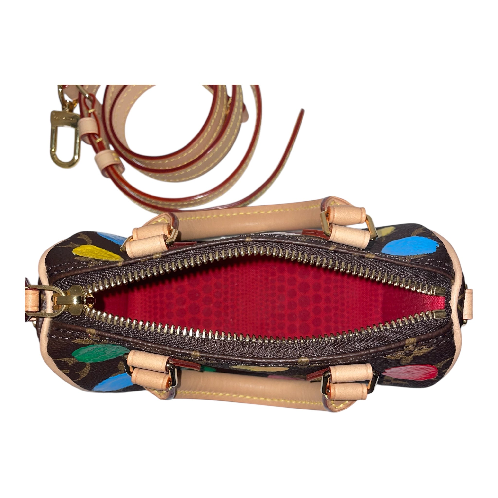 LOUIS VUITTON/Hand Bag/Monogram/Leather/BRW/PAINTED DOTS view 5