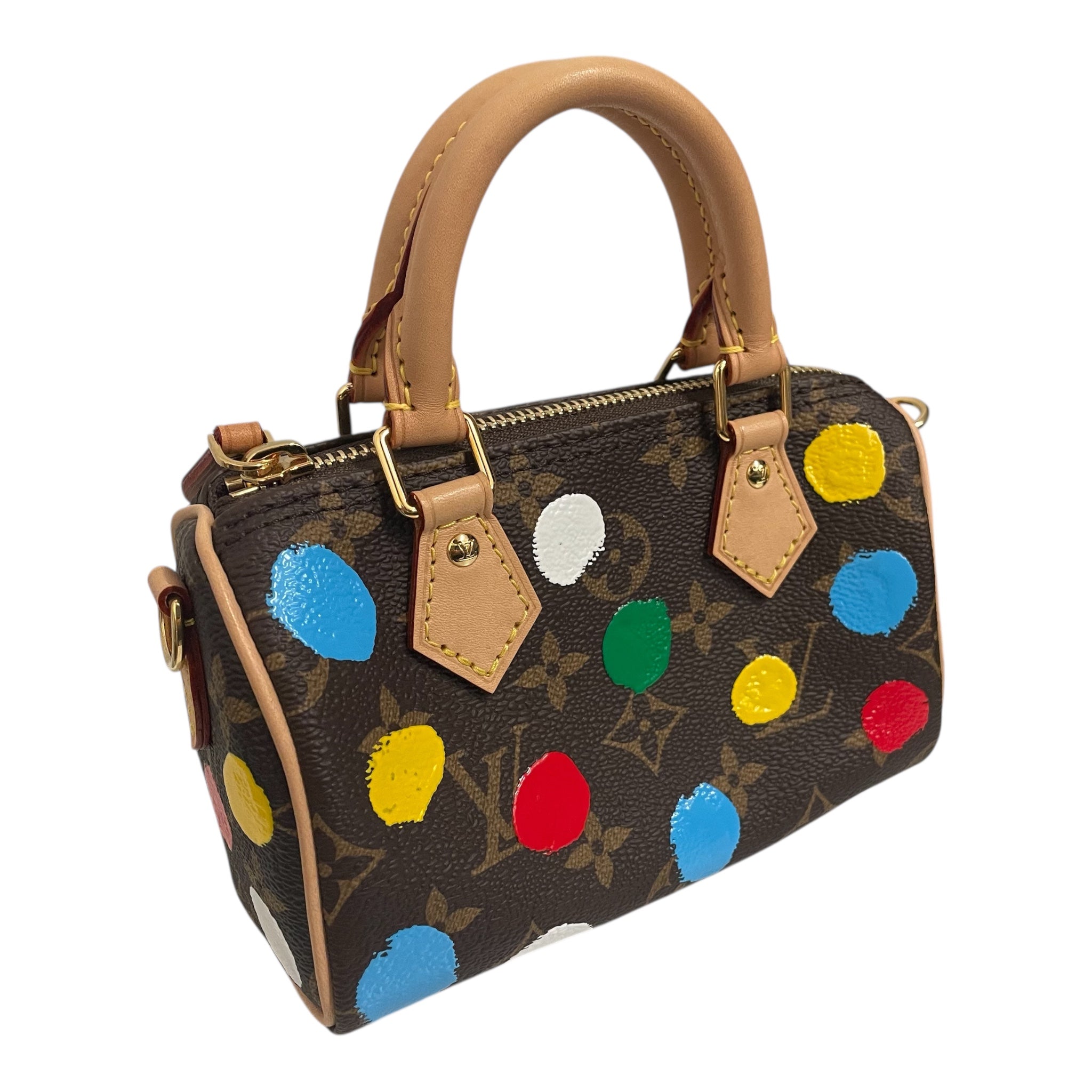 LOUIS VUITTON/Hand Bag/Monogram/Leather/BRW/PAINTED DOTS view 6