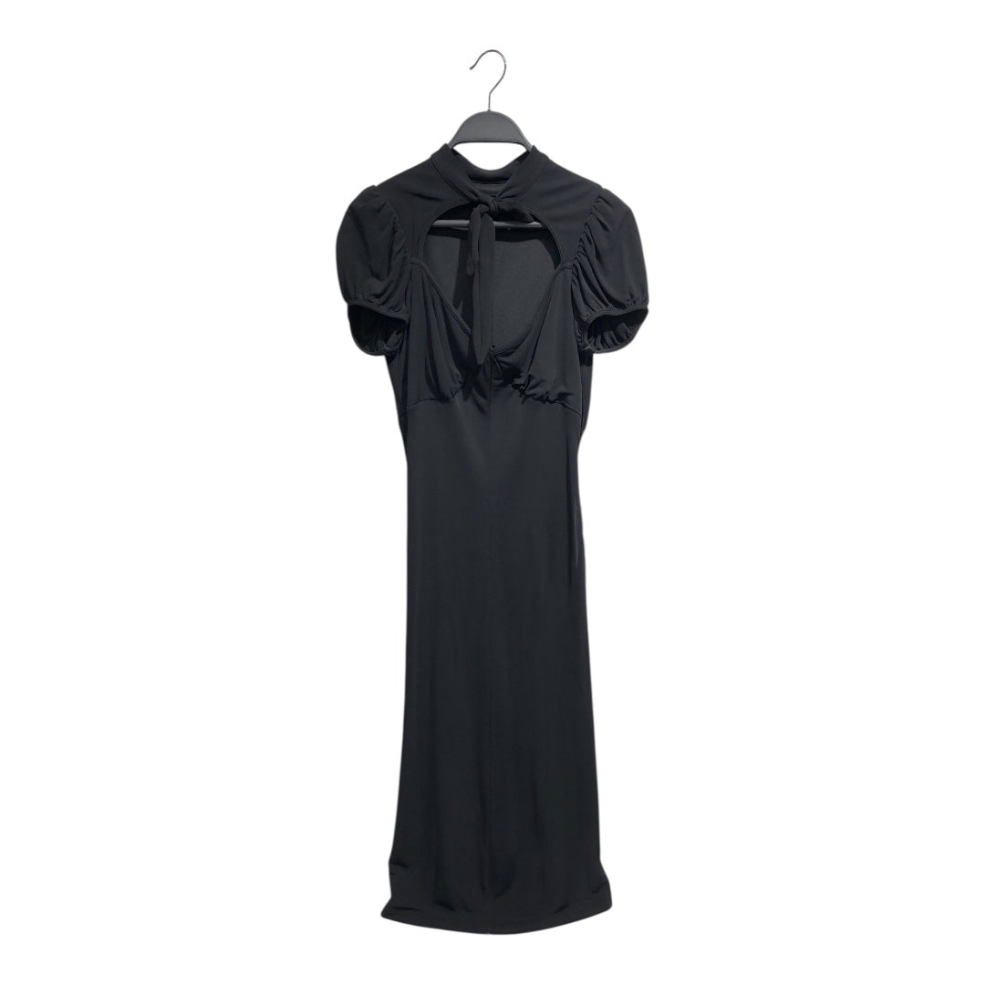 BETSEY JOHNSON/SS Dress/2/Polyester/BLK/Midi Length/open neck view 1